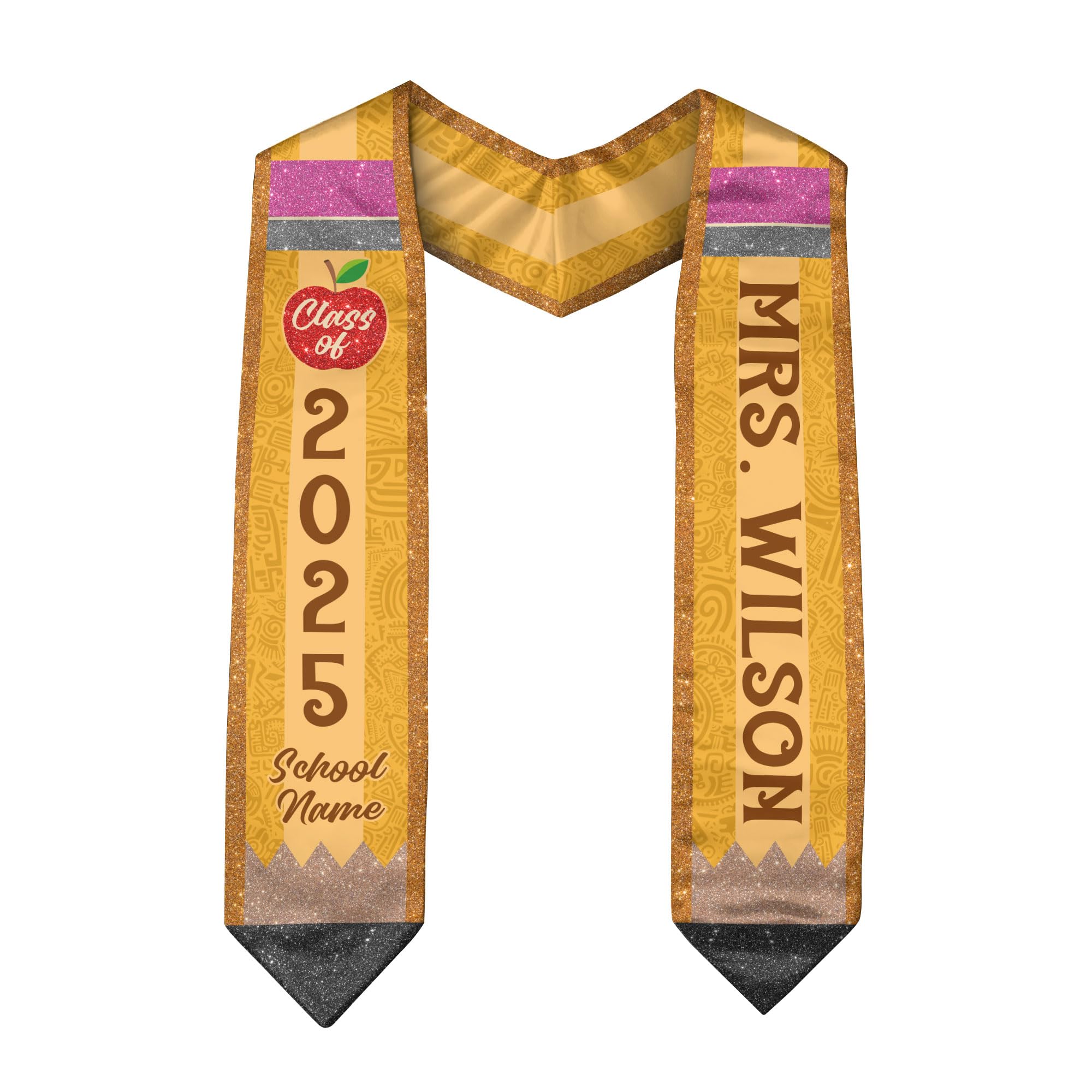 Custom Graduation Stoles for Teachers - Personalized Class of 2025 Teacher Stole - Perfect for Graduation Ceremonies, Teacher Appreciation Gifts & School Events