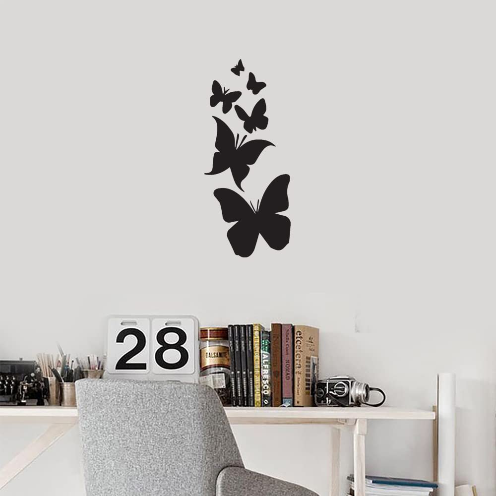 Premium Waterproof Vinyl Butterfly Decal Stickers (Set of 2) - Black Animal Design for Laptop, Phone, Helmet, Car Window, Mug & Wall Decor - Perfect for DIY Home, Office & Gift Scenes