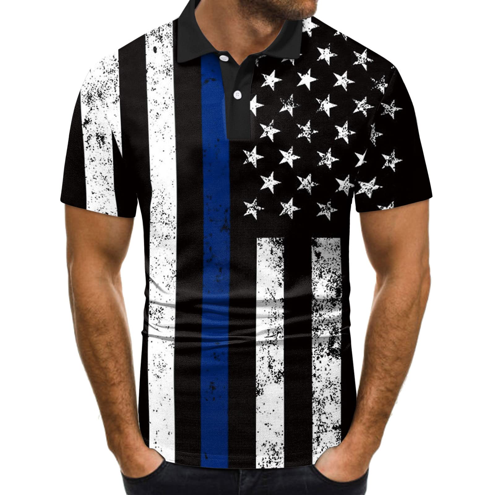 Men's Graphic T-Shirts - Regular Fit USA Flag Printed Tee - Funny Independence Day Shirts for Casual Wear & Patriotic Events