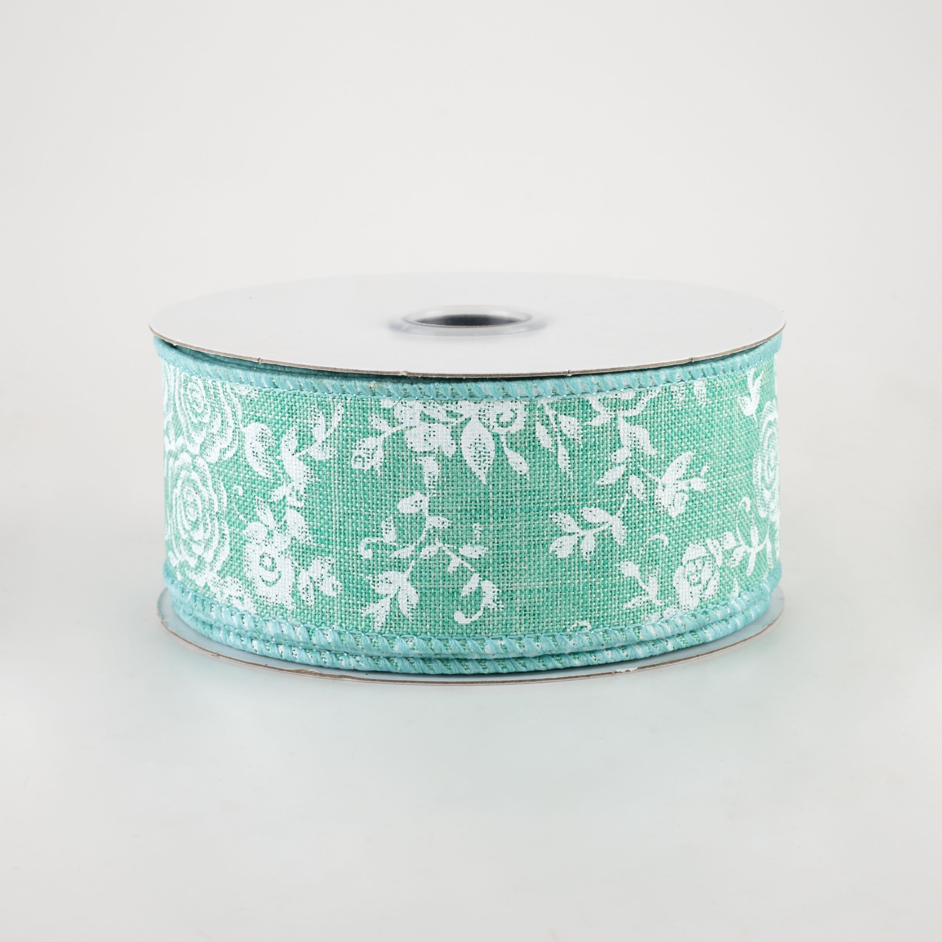 1.5 Inch Mini Roses Ribbon - Dark Mint Green Grosgrain Ribbon for Gift Wrapping, DIY Crafts, Wedding Decor (10 Yards) - Perfect for Hair Bows, Scrapbooking & Party Favors