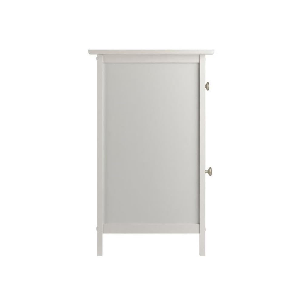 Modern White Wooden Nightstand with Drawer - Pemberly Row Bedside Accent Table for Bedroom, Living Room & Office Storage