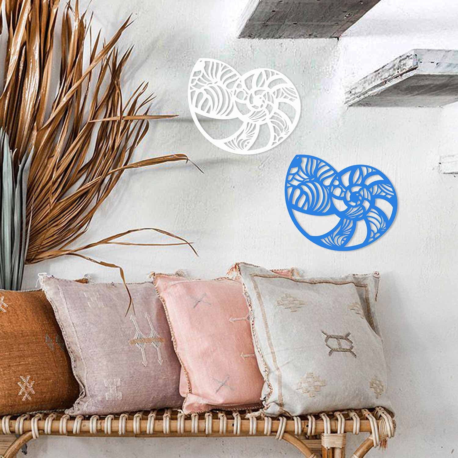 Seashell Metal Wall Art for Home Decor - Living Room, Bedroom & Outdoor