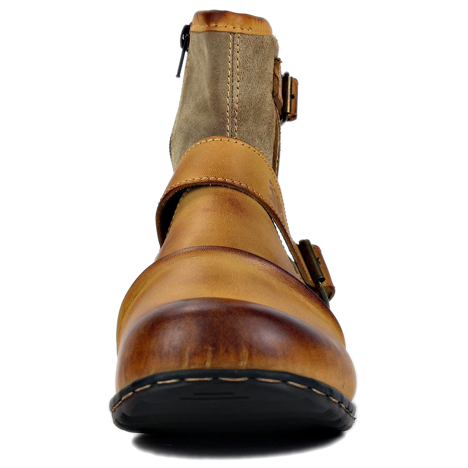 Men's Stylish Chukka Cowboy Boots - Leather Ankle Side Zipper Motorcycle & Hiking Boots CD-5008-1-Z-R | Perfect for Casual Wear, Outdoor Adventures & Biker Fashion