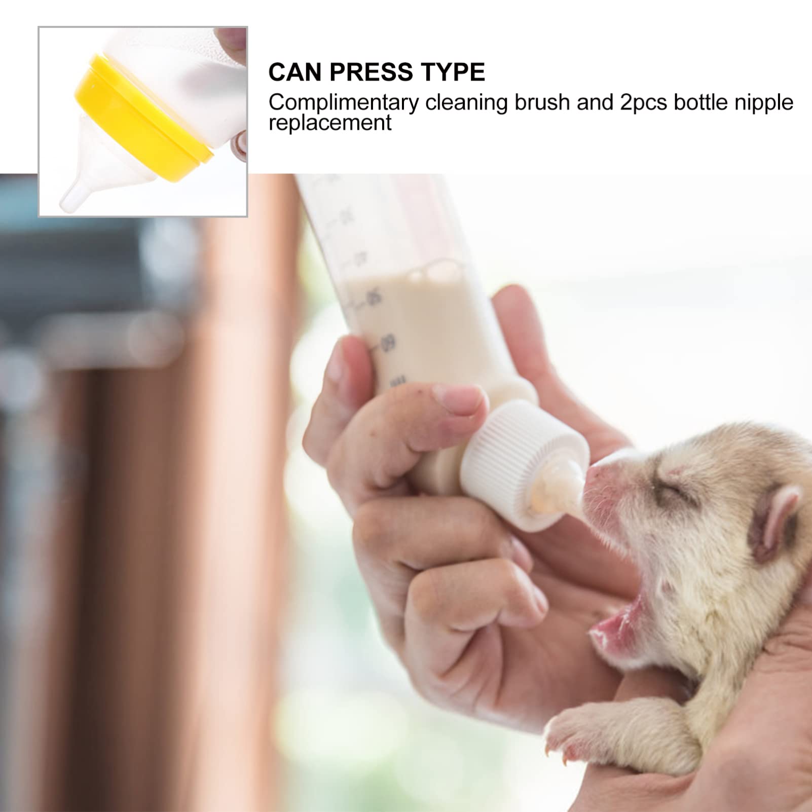Totority Pet Nursing Bottle - Kitten & Puppy Feeding Bottle for Milk & Water - BPA-Free Small Animal Nurser for Cats, Dogs, and Newborn Pets - Perfect for Orphaned Kittens, Puppies, and Small Animal Care
