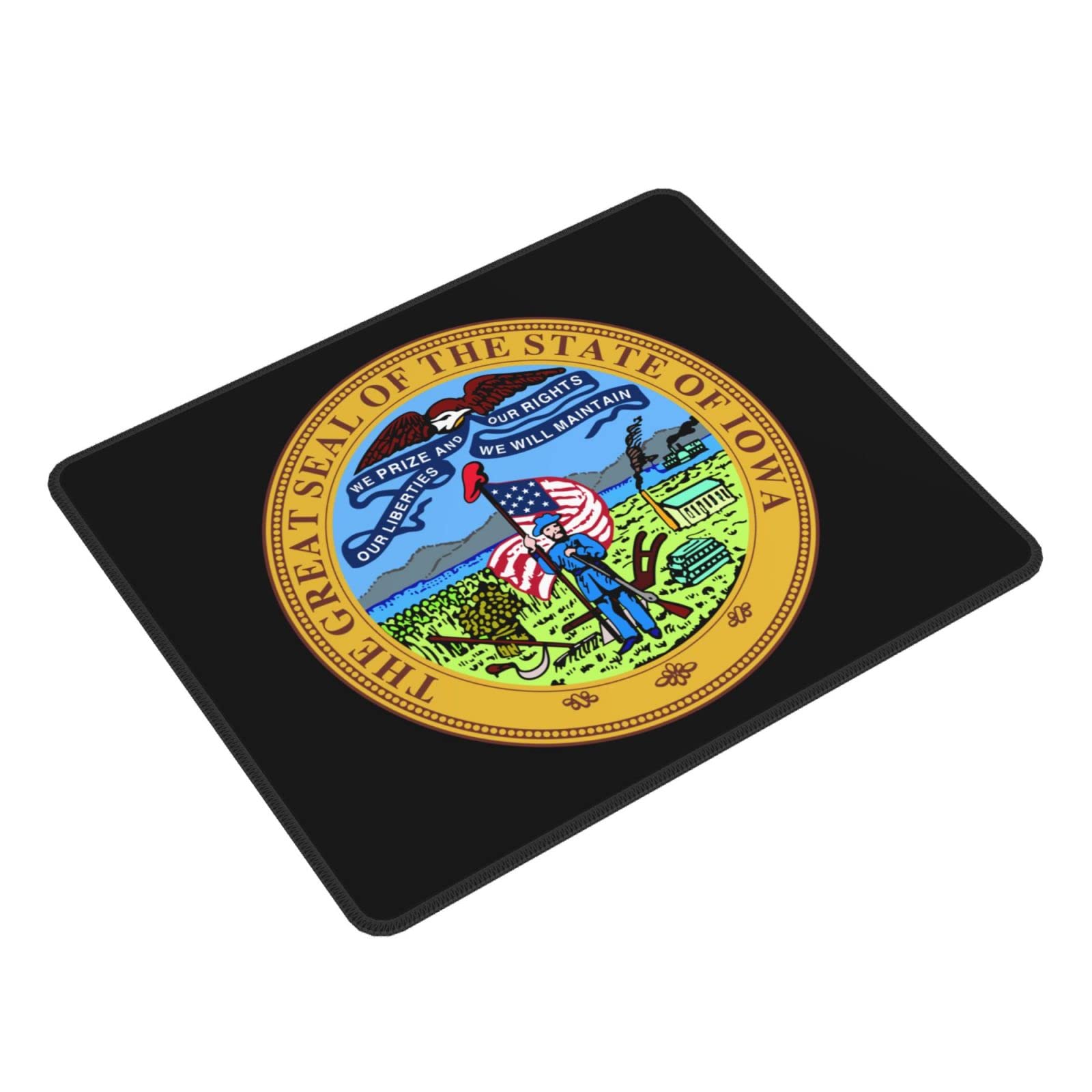 SIYTUAU Iowa State Seal Mouse Pad - Waterproof, Non-Slip Rubber Base - 10x12 Inch Office & Gaming Mousepad for Laptop & PC - Perfect for Work, Gaming & Home Office Use