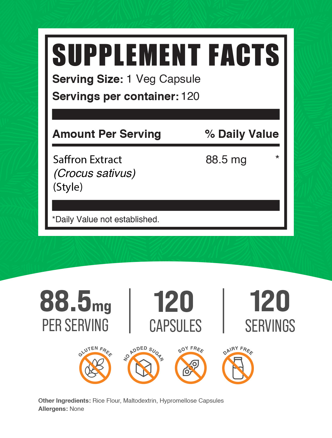 Premium Saffron Extract Capsules 500mg - 100% Pure & Natural Supplement for Mood Support & Antioxidant Benefits - Perfect for Stress Relief & Wellness Routine
