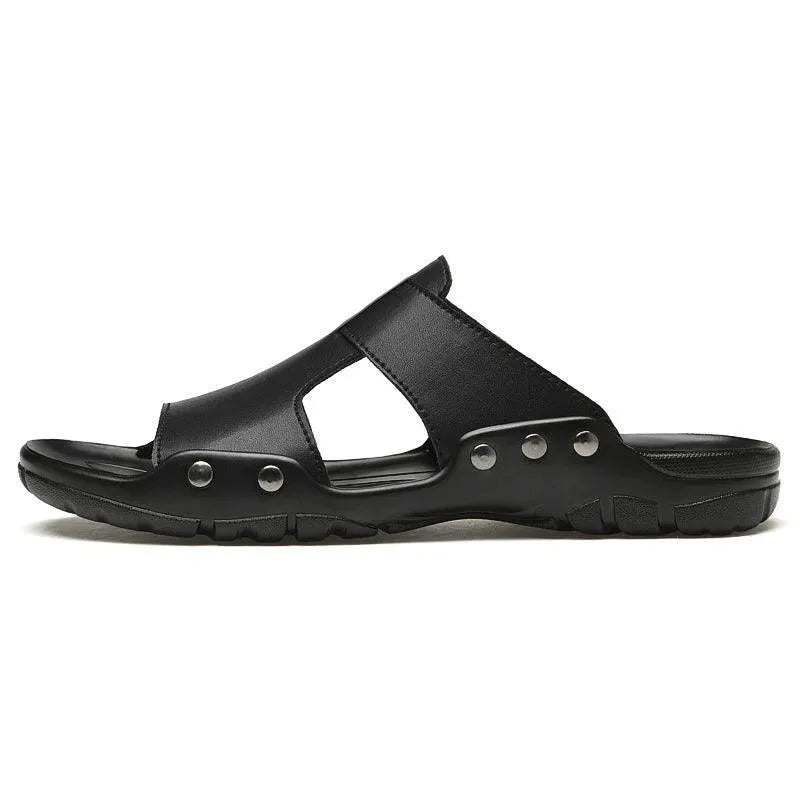Comfortable Summer Slip On Leather Sandals for Women - Breathable Casual Walking Shoes - Perfect for Beach, Vacation, and Everyday Wear