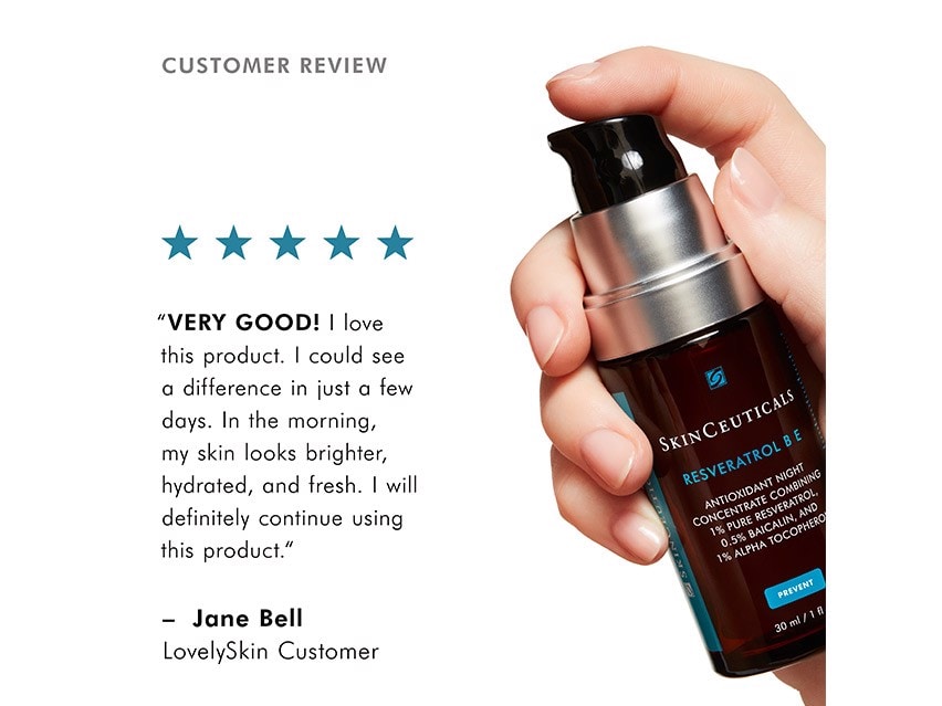 SkinCeuticals Resveratrol B E Antioxidant Night Serum - Anti-Aging & Brightening Face Treatment for Wrinkles & Dark Spots - Perfect for Nighttime Skincare Routine