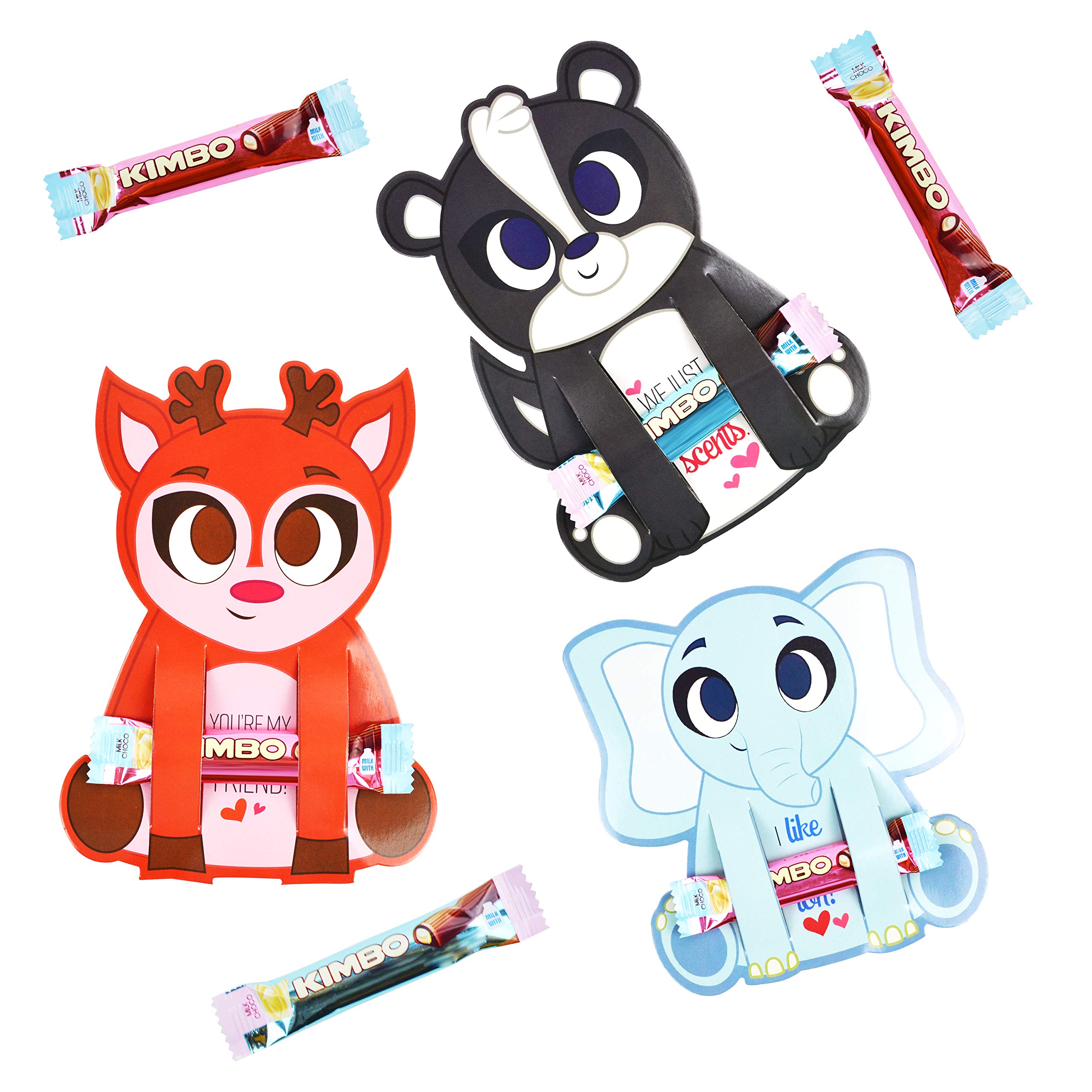 JOYIN 36 Pcs Valentine's Day Animal Greeting Cards with Candy Holders - Cute Classroom Exchange Cards for Kids, Party Favors & School Celebrations (Animal Design 3) | Perfect for Valentine's Classroom Activities, Kids' Parties & Gift Exchanges