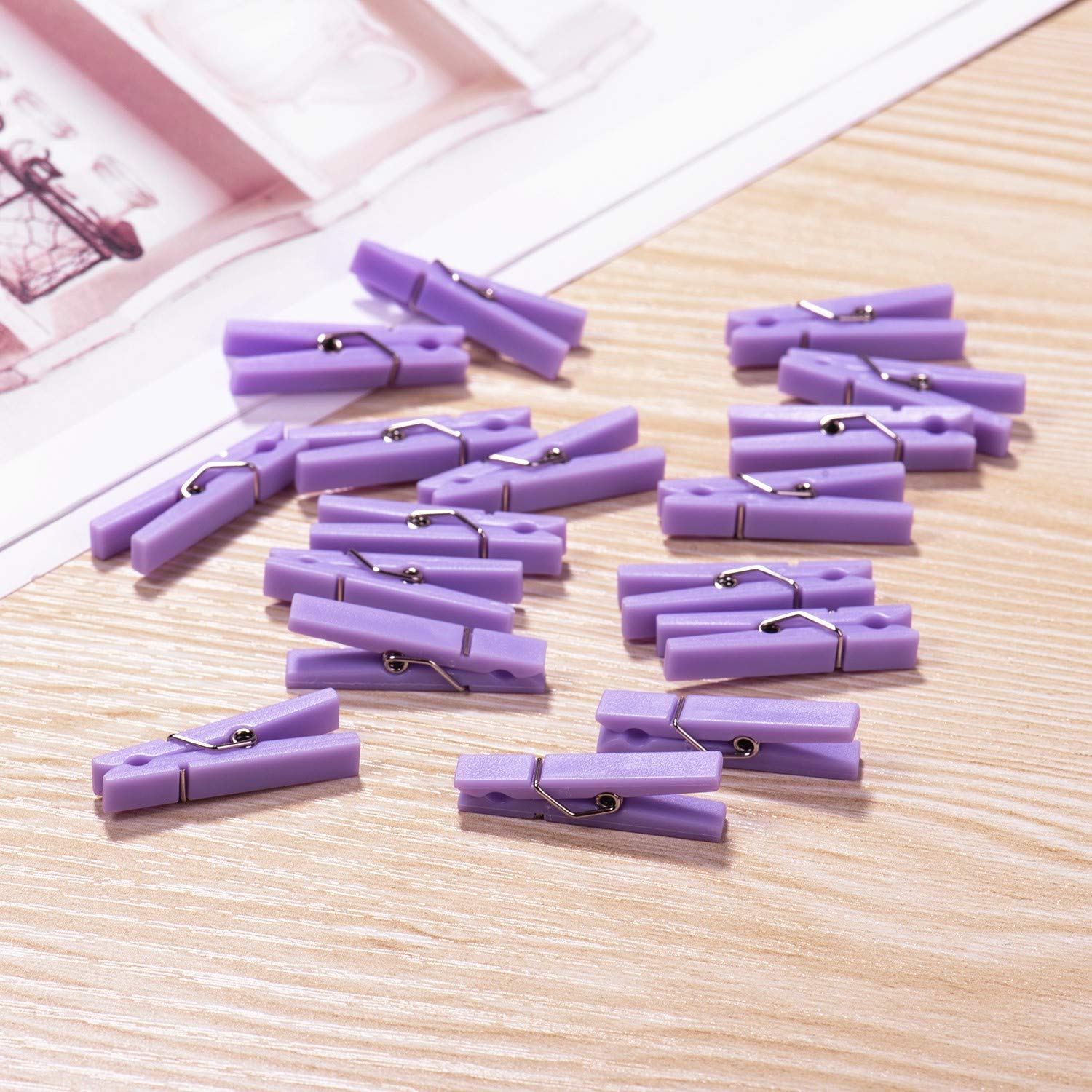 50-Pack Small Clear Plastic Clips - 1.4