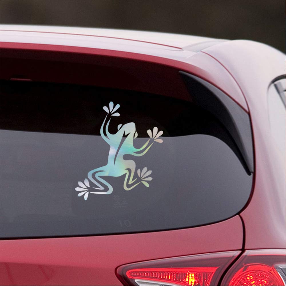 Holographic Animal Sandra Frog Vinyl Decal Stickers (Set of 2) - Waterproof, Durable Premium Vinyl for Laptop, Phone, Helmet, Car Window, Bumper, Mug, Cup, Wall & Door Decoration - Perfect for DIY Crafts, Home Decor, and Personalizing Accessories