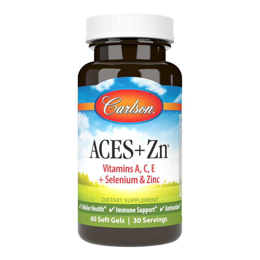 Carlson Aces Zinc 60 Softgels - Premium Zinc Supplement for Immune Support, Energy & Wellness - Ideal for Daily Health, Immunity Boosting & Active Lifestyle