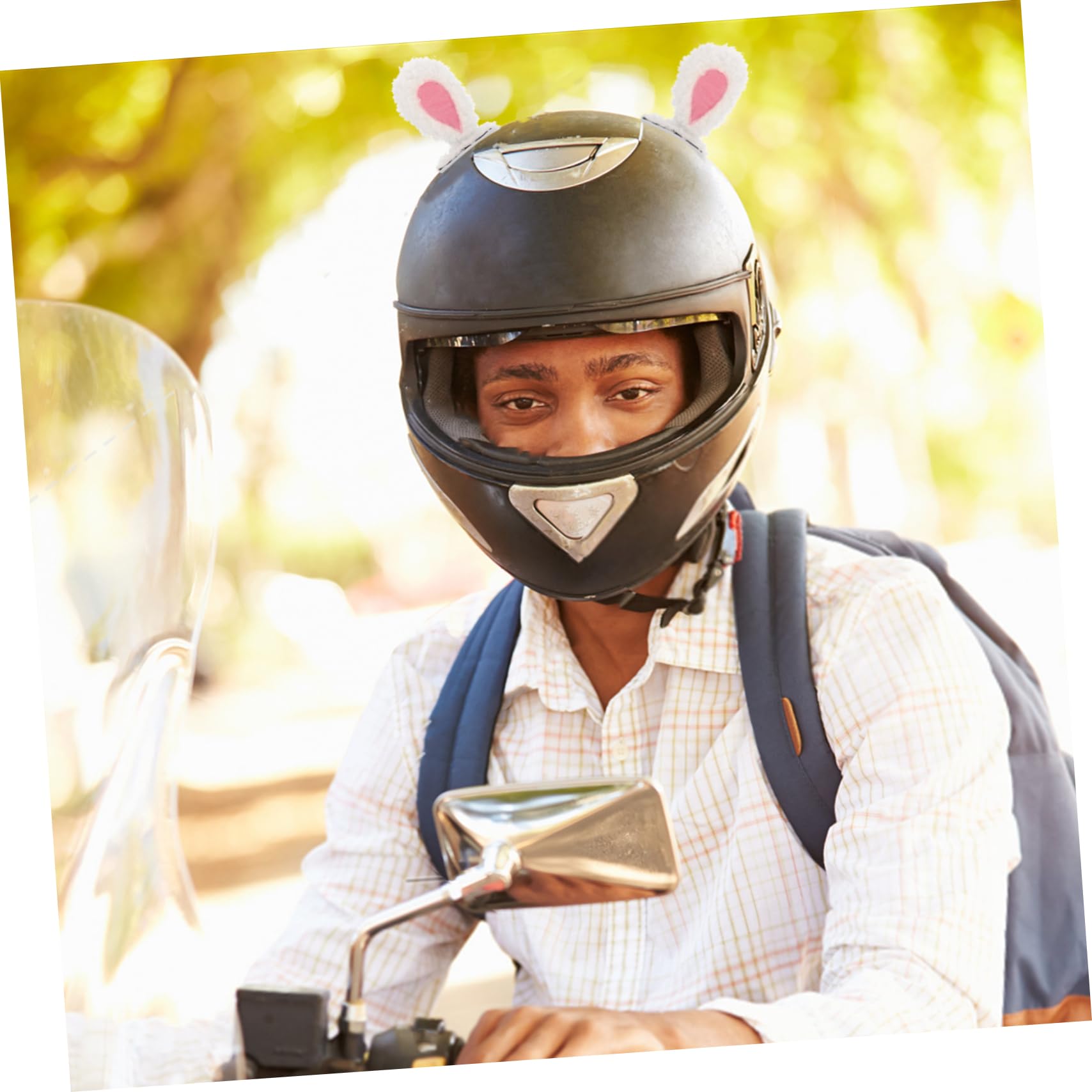 SKISUNO Motorcycle Helmet Ears Accessories - Cute Rabbit Ear Decor for Boys, Girls & Adults - Perfect for Bike Rides, Costume Parties & Cosplay Events