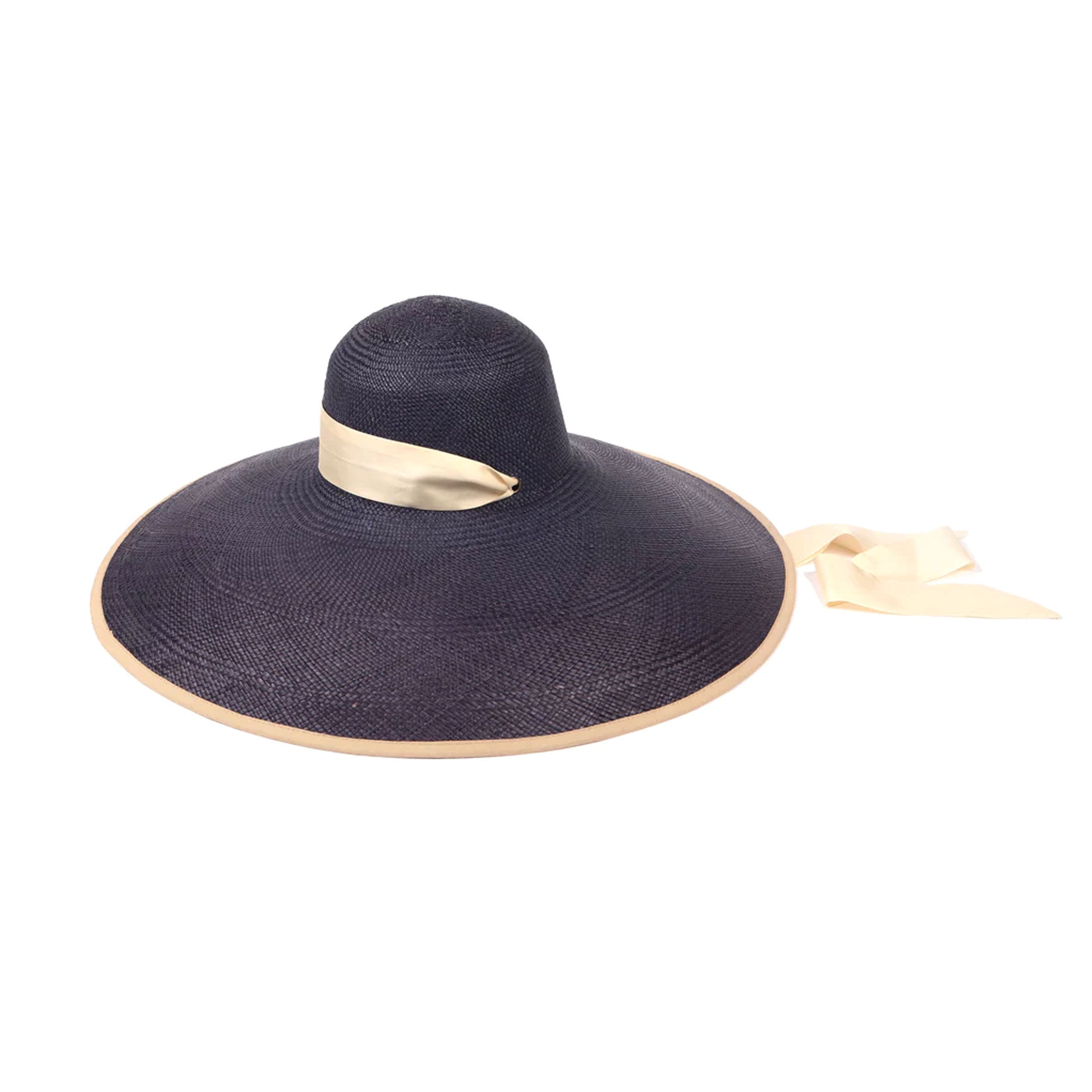 Rina Wide Brim Sun Hat for Women - Navy Blue UPF 50+ Summer Beach Hat, Outdoor Gardening & Travel Sun Protection