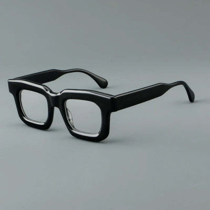 CCspace Unisex Full Rim Square Thick Acetate Eyeglasses Frame 301902 - Stylish & Durable for Work, Reading & Fashion