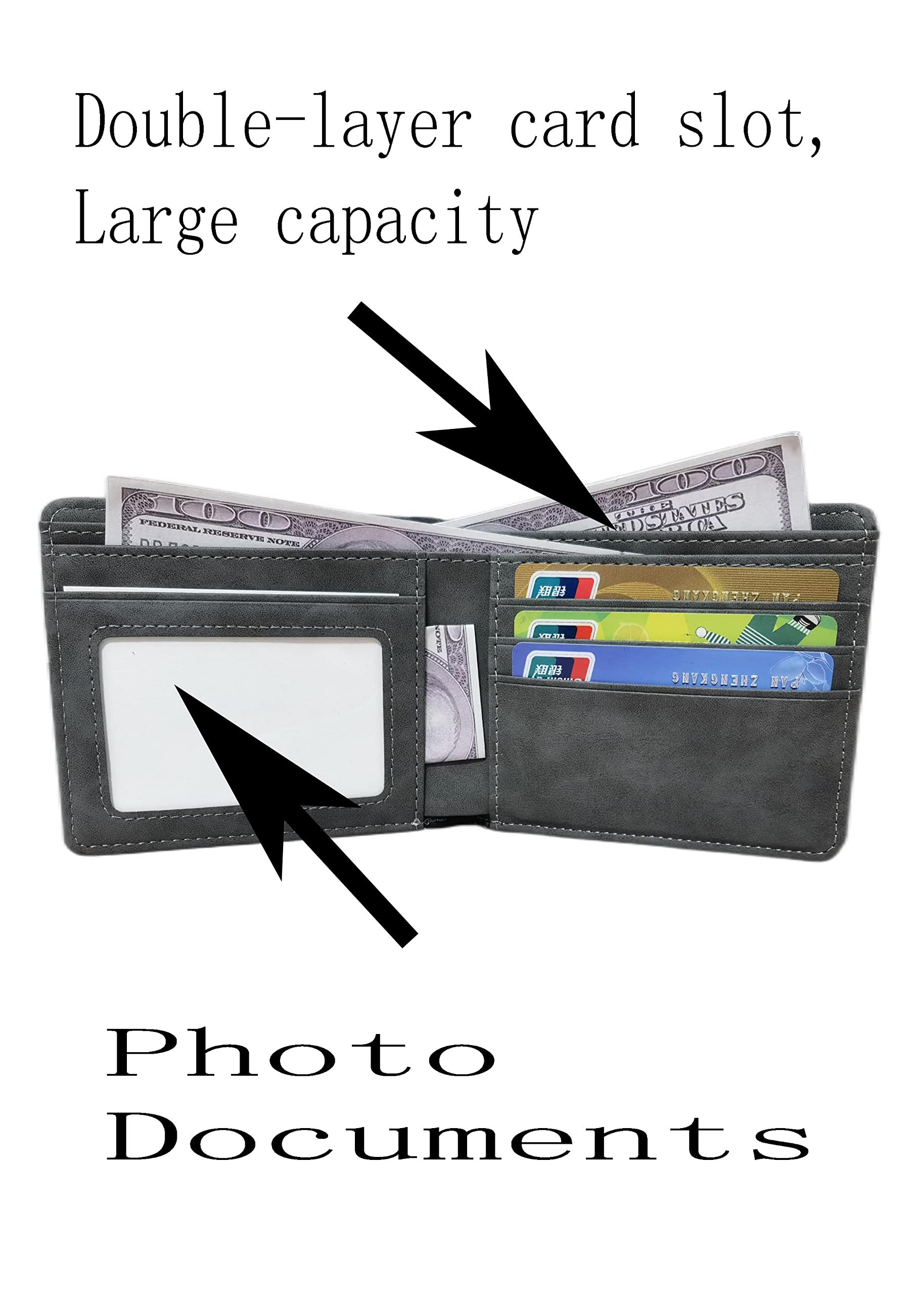2-Piece Sublimation Wallet Blanks for DIY - Multifunctional Bank Card Holder with Two Mezzanine Pockets (Grey) | Perfect for Crafting, Personalization, and Everyday Use as Credit Card Wallets or ID Holders