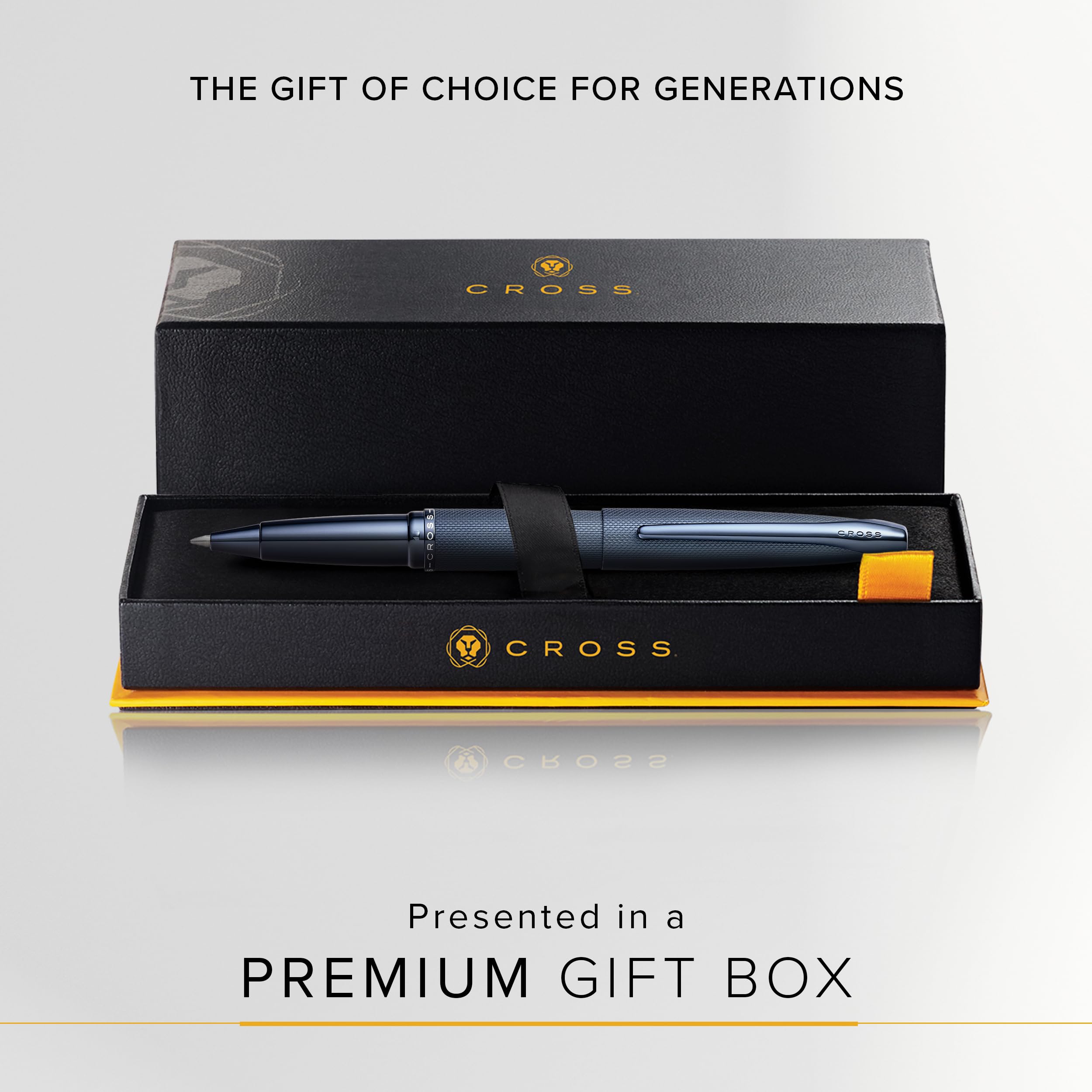 Refillable Gel Ink Rollerball Pen - Cross ATX Medium Point Dark Blue Writing Pen with Premium Gift Box | Perfect for Office, School, Journaling & Signature Writing
