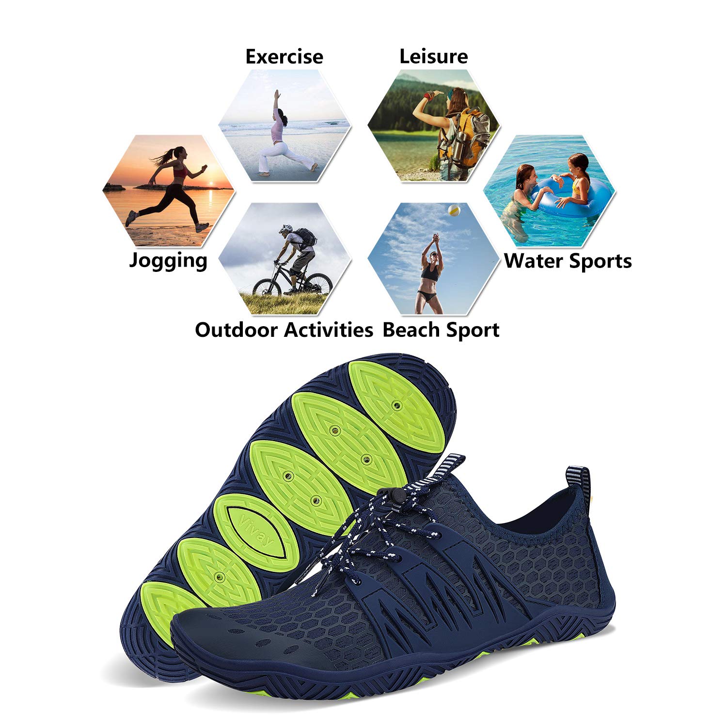 **Men's & Women's Quick Dry Water Shoes - Barefoot Aqua Socks for Swimming, Surfing, Beach, Pool, Yoga & Outdoor Activities | Lightweight & Comfortable for Travel & Sports**