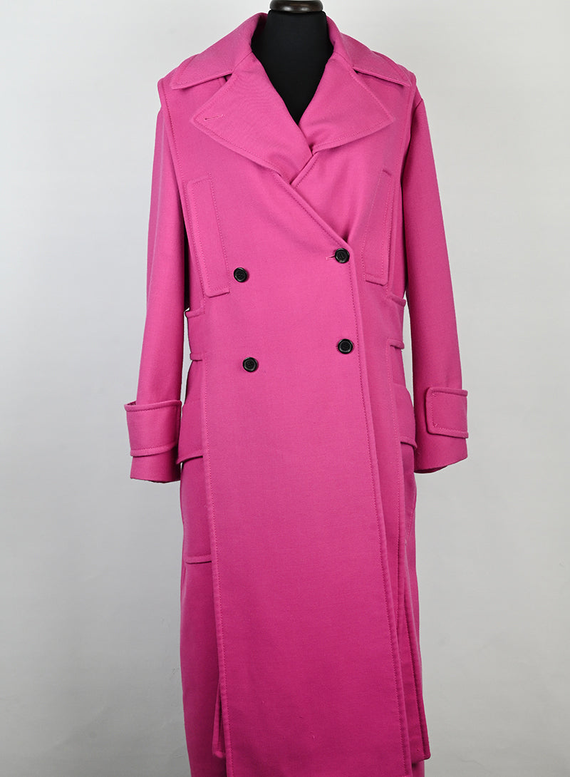 Valentino Women's Pink Wool Coat Size 40 - Elegant Winter Outerwear for Office & Evening Events