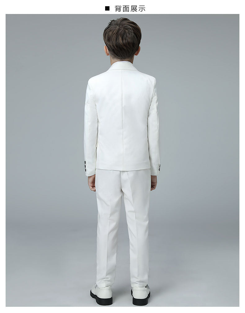 Blue & Ivory Boys' Formal Suit Set - Classic Wedding, Baptism & Party Outfit for Toddlers & Little Kids