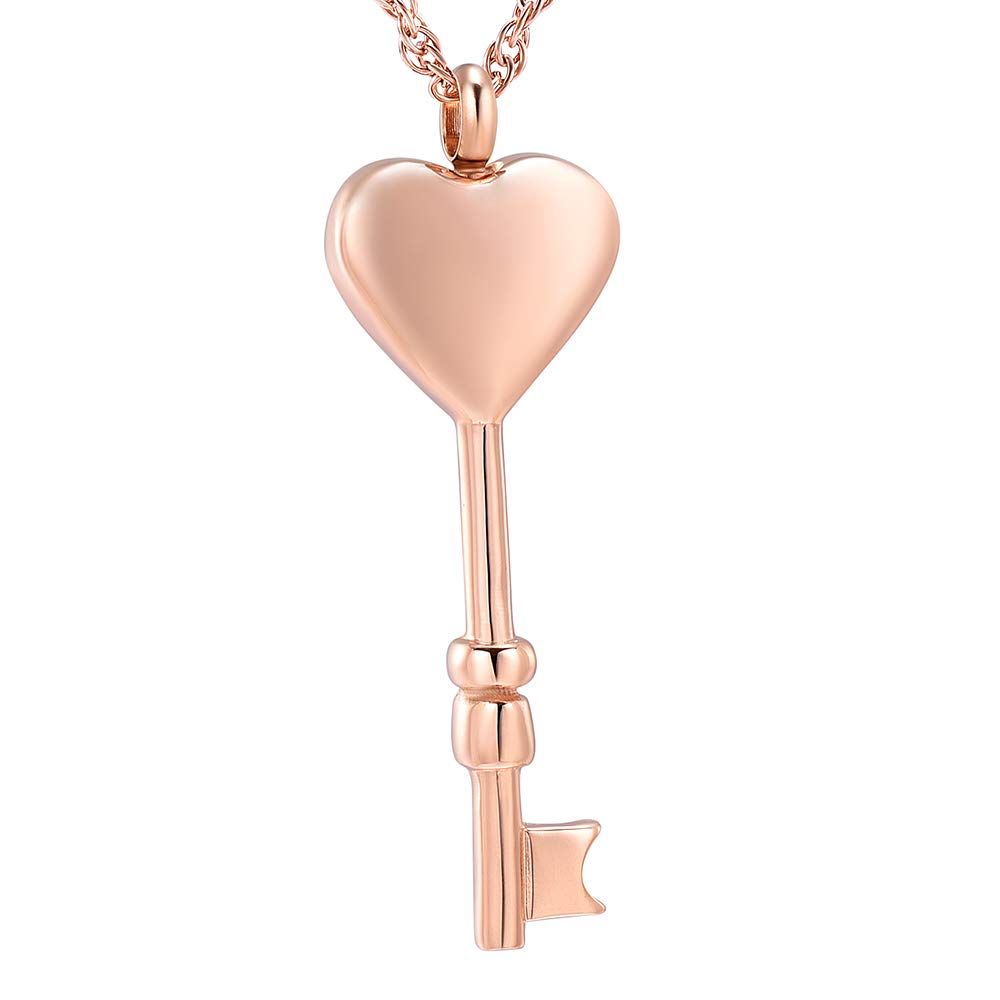 Heart-Shaped Cremation Jewelry for Ashes - Key To My Heart Urn Necklace for Women & Men - Memorial Keepsake Gift for Loved Ones - Perfect for Remembrance, Funerals & Special Occasions
