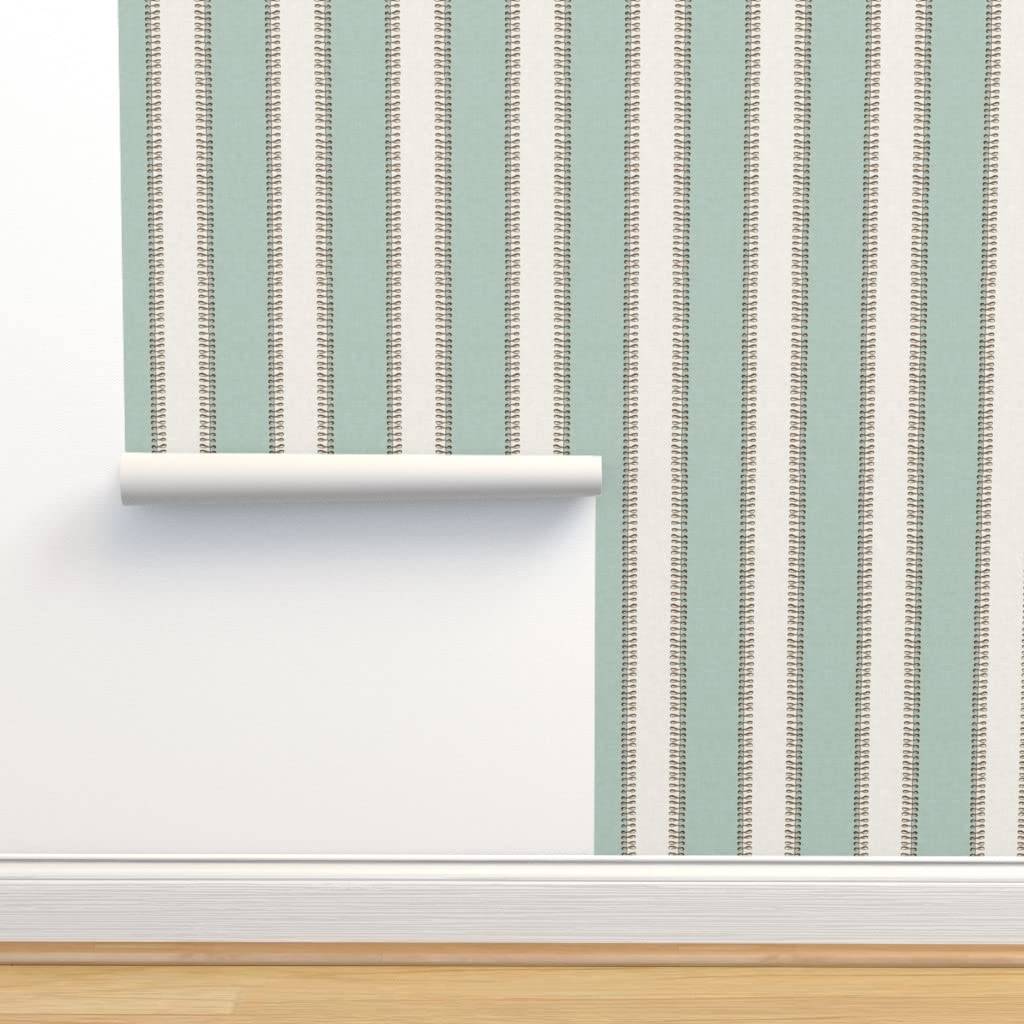 Peel & Stick Removable Wallpaper 9ft x 2ft - Vintage Jellyfish Stripe Aquamarine Geometric Nautical Design | Self-Adhesive Wallpaper for Bedroom, Bathroom, Nursery & Home Decor | Easy to Install & Remove