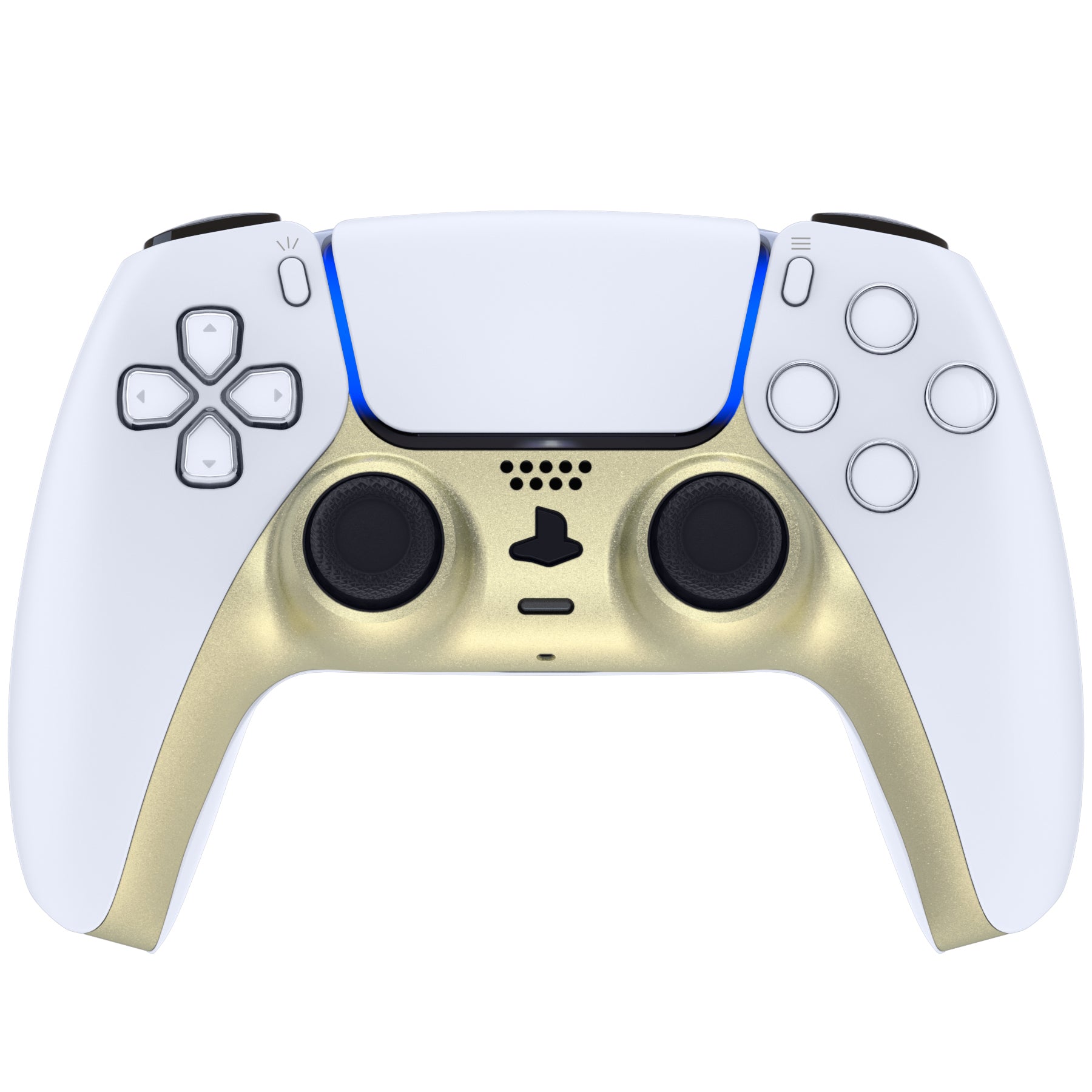 eXtremeRate Metallic Champagne Gold PS5 Controller Shell - DIY Replacement Cover with Accent Rings, Custom Plates & Decorative Trim | GPFP3019 | Perfect for Gaming, Customization & PS5 Controller Upgrades