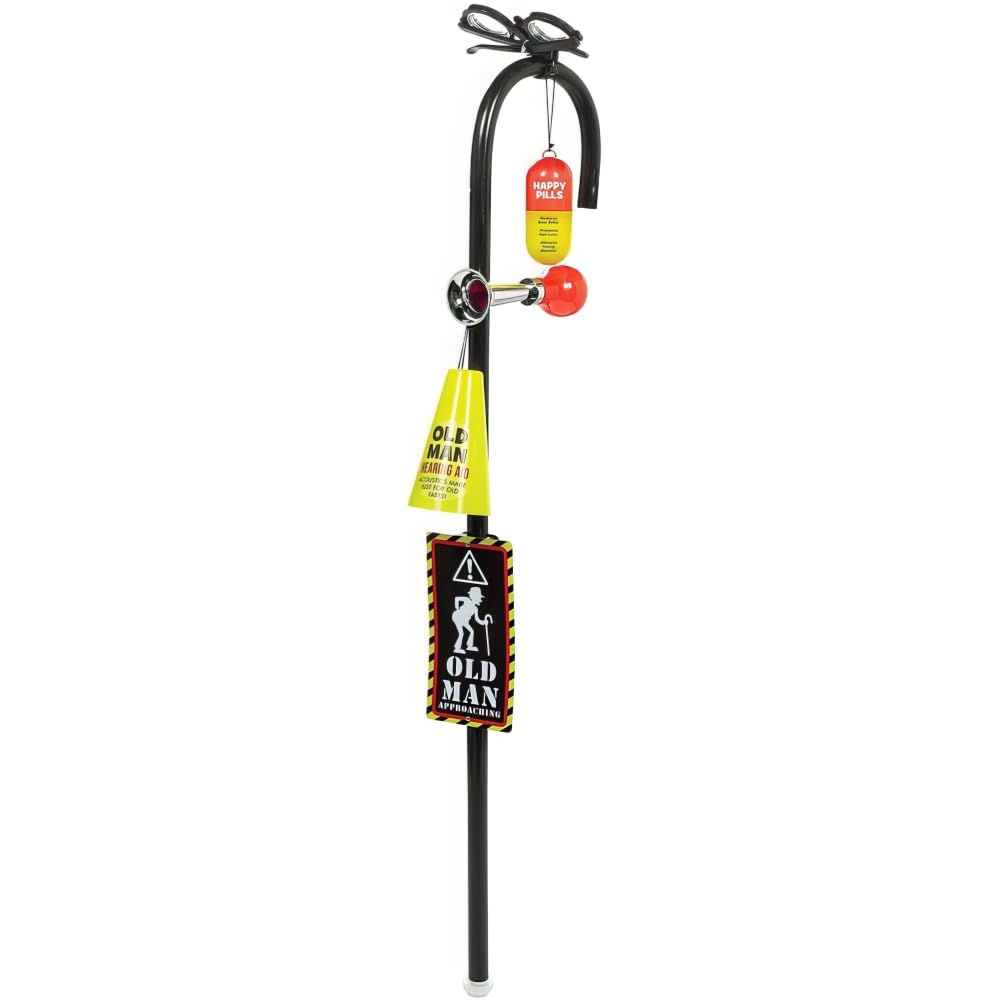 Amscan Over The Hill Old Man Cane - Novelty Walking Stick for Birthday Gags & Retirement Parties - Perfect for Costumes, Pranks, and Themed Events