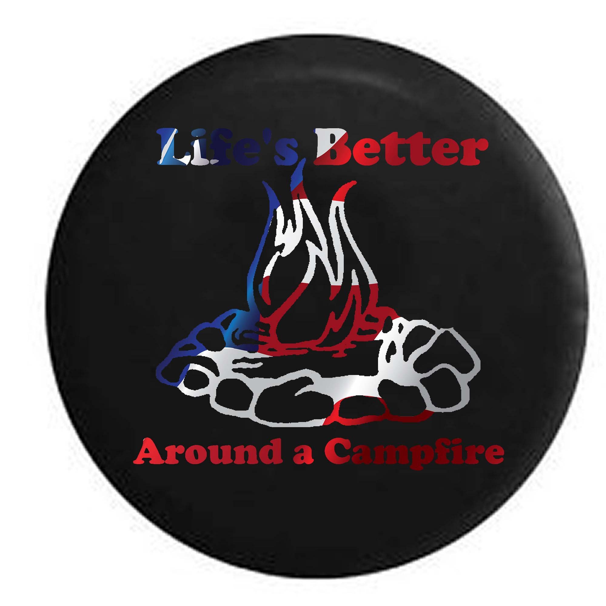 Pike Flag Black 29-inch RV Spare Tire Cover - Durable Camping Trailer Accessory for Outdoor Adventures | Perfect for Campfires, Road Trips & RV Travel