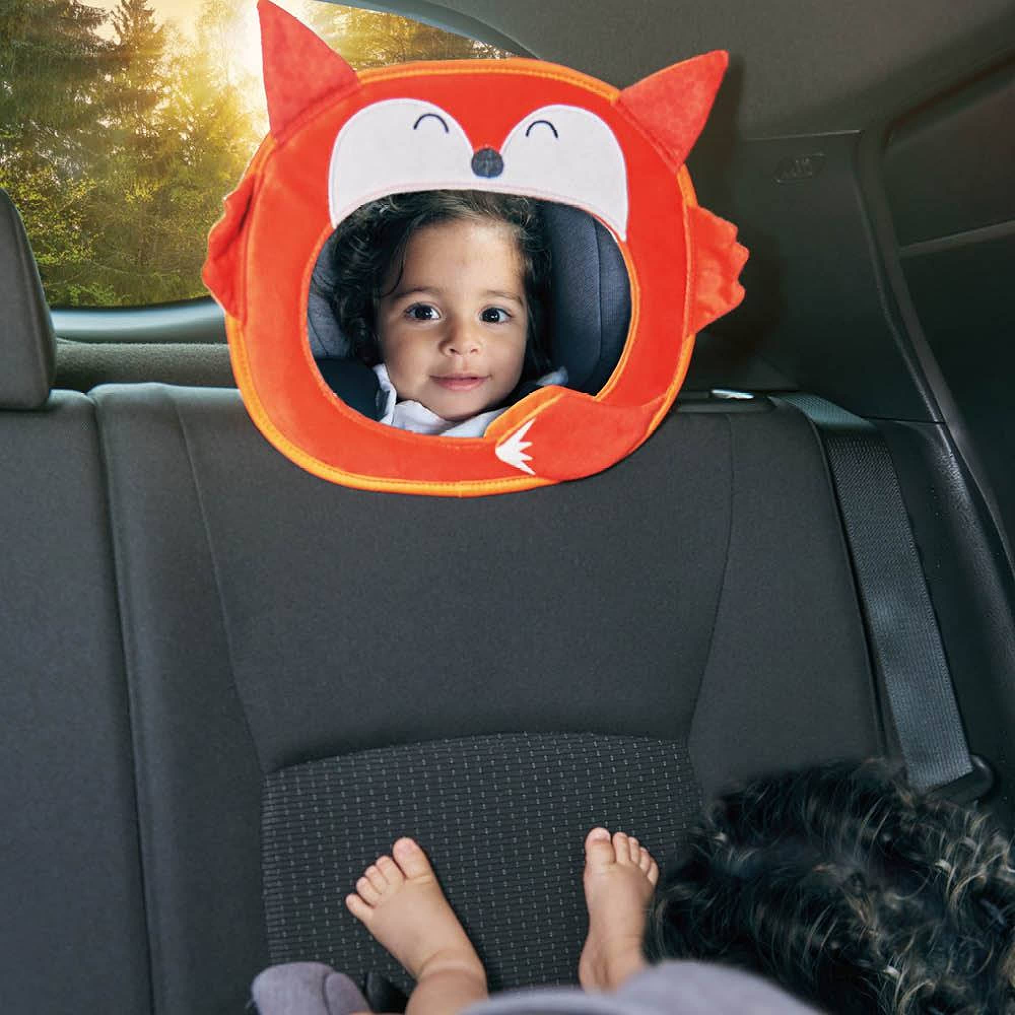 Diono Easy View Fox Character Baby Car Mirror - Adjustable Safety Car Seat Mirror for Rear Facing Infants | Wide Crystal Clear Shatterproof View | Crash Tested | Perfect for Road Trips & Daily Commutes with Baby