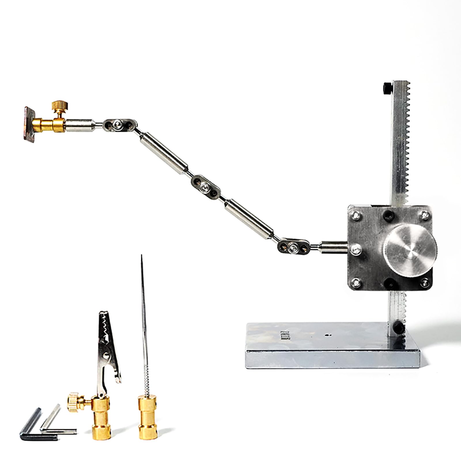 Stainless Steel Armature Rigging System with Multiple Connectors, 16cm Lift Support, Motion Stop Animation Platform - Perfect for Stop Motion Animation, Puppet Rigging, and 3D Model Positioning