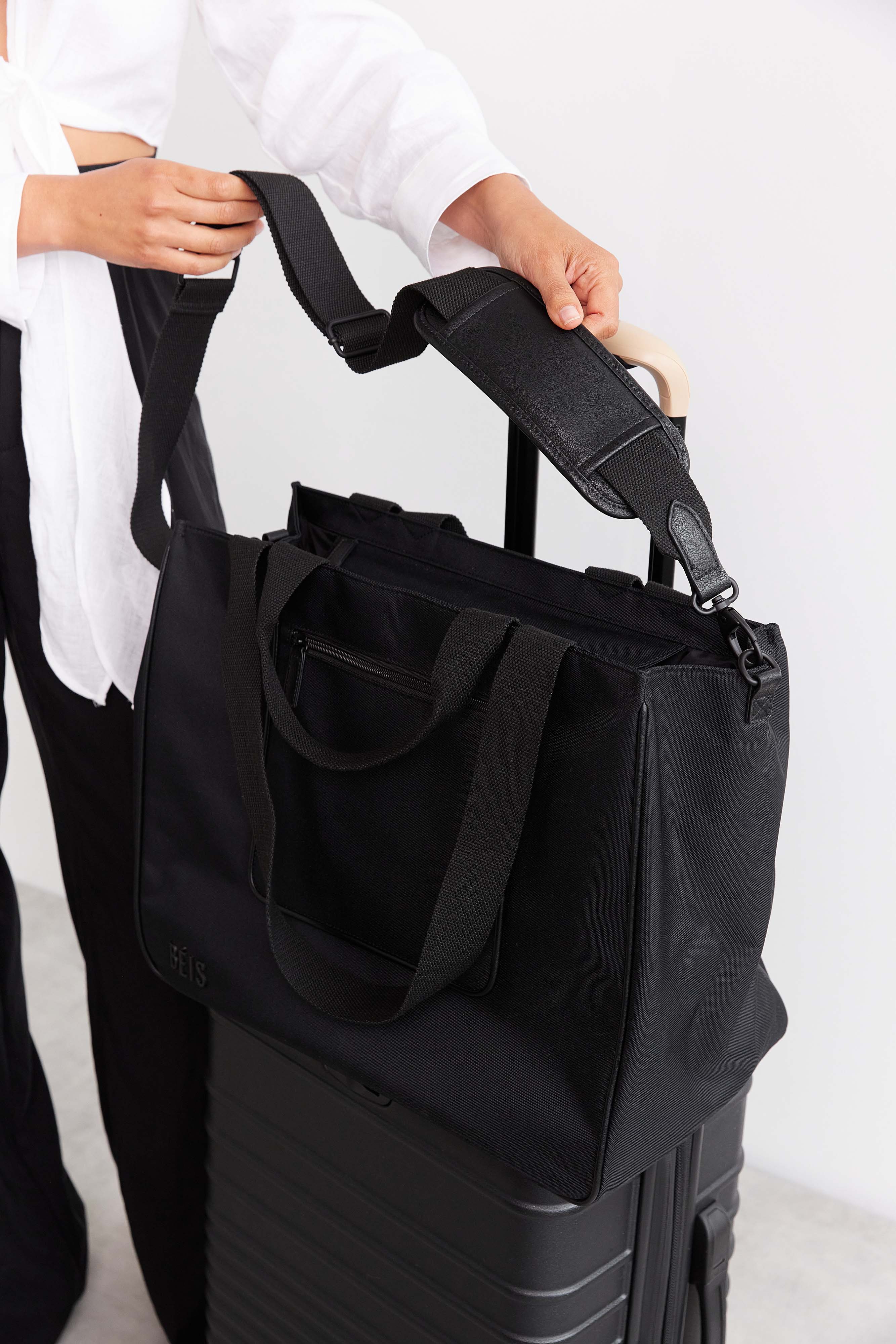 Premium Black East To West Tote Bag - Stylish & Spacious Handbag for Work, Travel & Everyday Use | Durable Women's Shoulder Bag for Office, Commute & Shopping