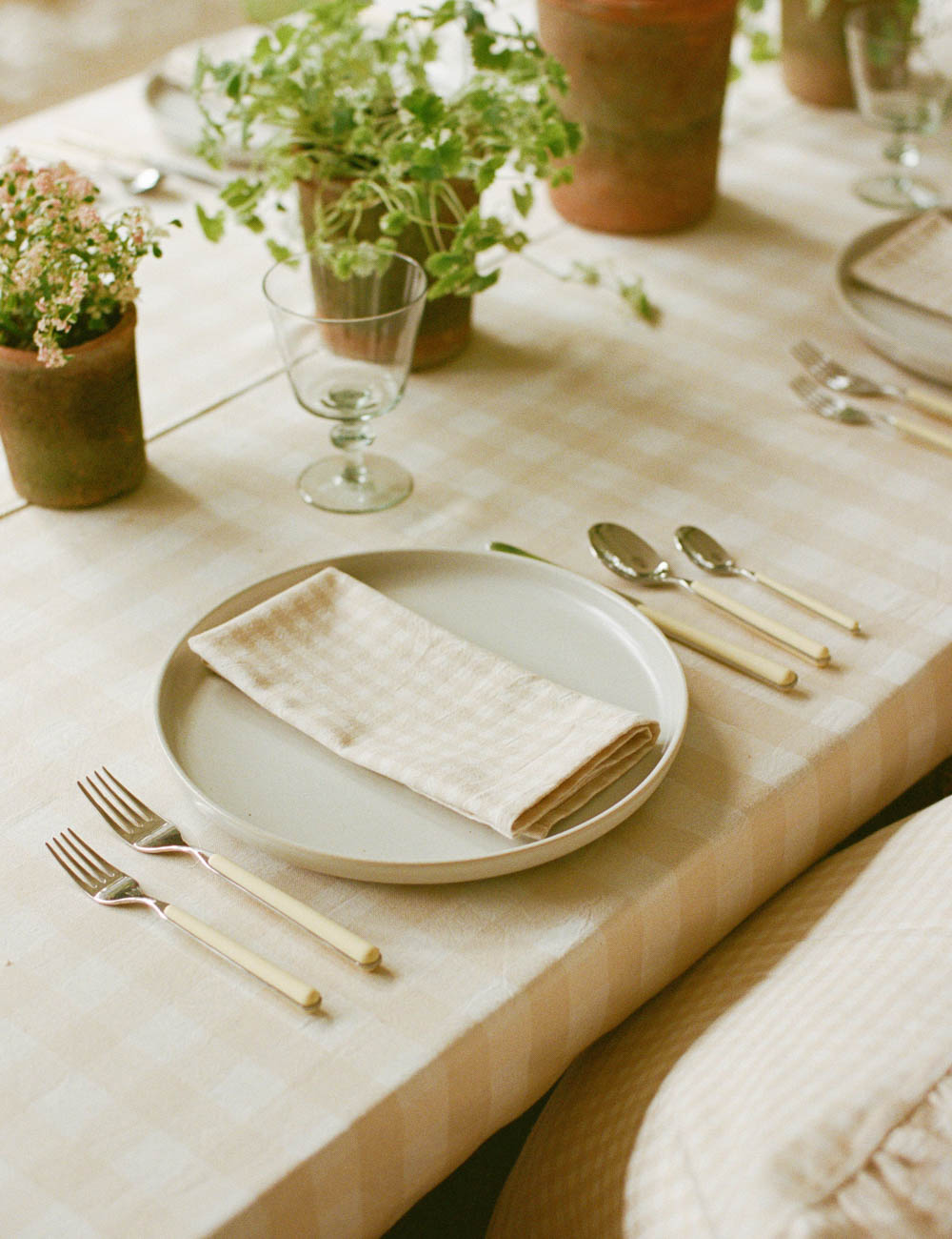 Heather Taylor Home Gingham Tablecloth - Classic Checkered Cotton Table Cover for Dining, Picnic, and Outdoor Parties