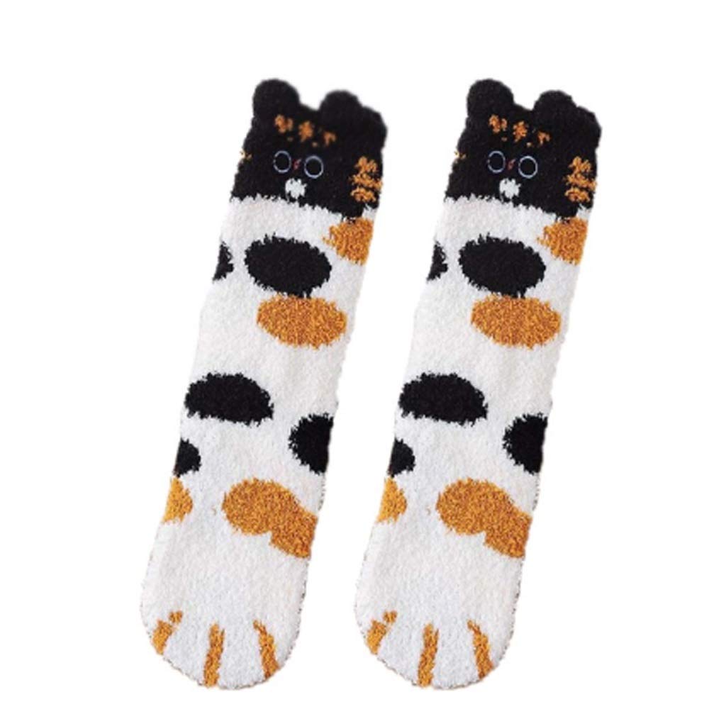 PDGJG 3 Pairs Fluffy Warm Winter Socks for Women - Soft Velvet Coral Fleece Thermal Sleeping Socks - Cozy Home & Bedroom Wear (Color B)