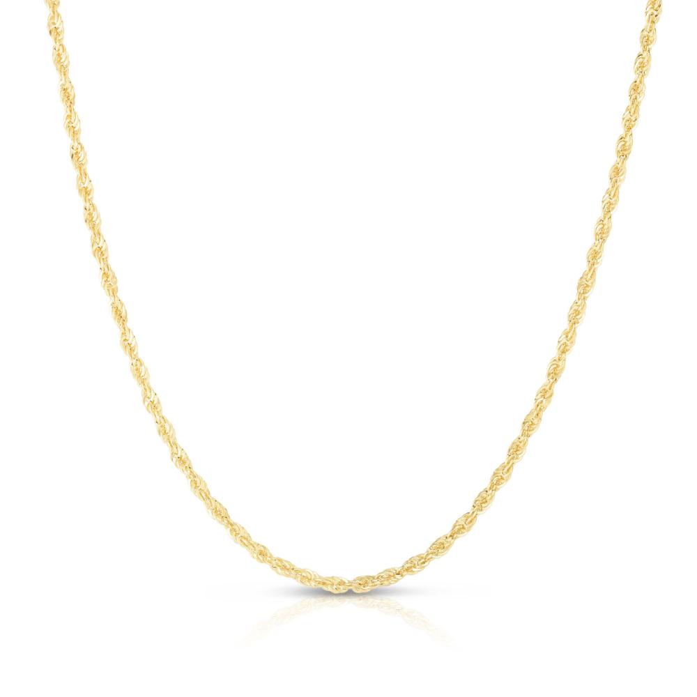 14K Gold 2.7mm Lite Rope Chain Necklace for Women - Dainty & Lightweight Jewelry for Everyday Wear, Layering, and Gifts