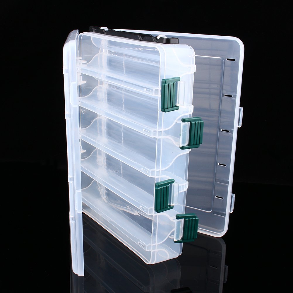 VGEBY1 Double Sided Fishing Tackle Box - Plastic Storage Organizer with Compartments for Hooks, Lures & Gear - Perfect for Outdoor Fishing, Camping & Boat Trips