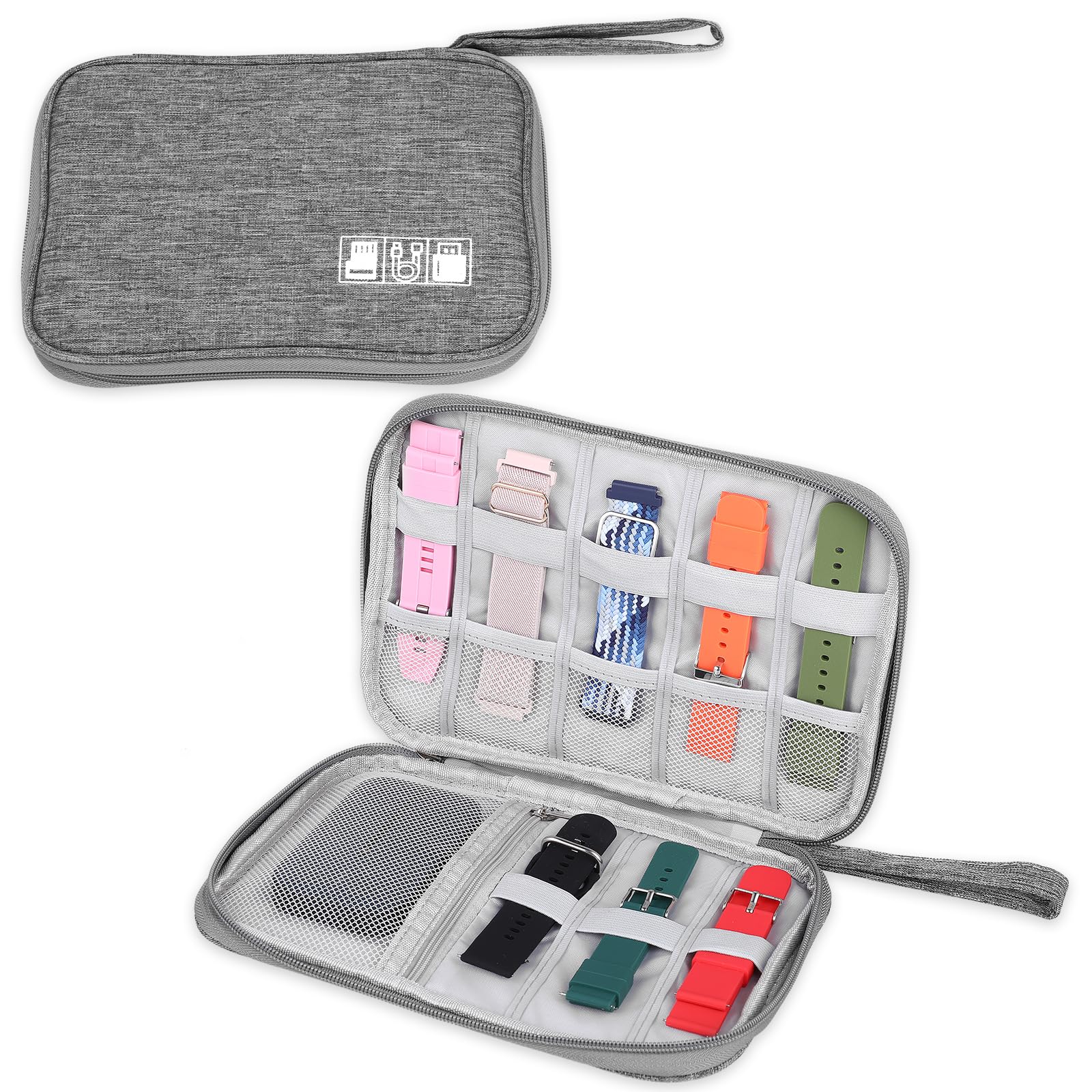 Simarro Waterproof Watch Band Storage Case - Gray | Travel Organizer for Smart Watch Bands & Accessories | Perfect for Travel & Home Storage