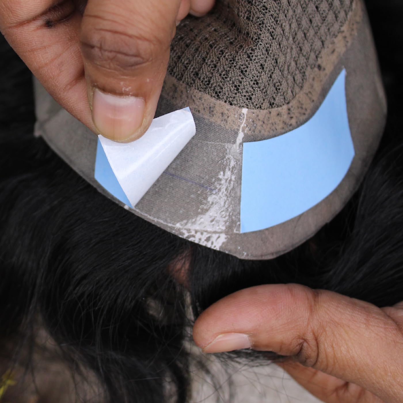 KYNA Double Sided Blue Liner Front Lace Tape - 36 Strips Hair Patch Toupee Adhesive for Men & Women - Secure Wig Attachment for Daily Wear & Cosplay