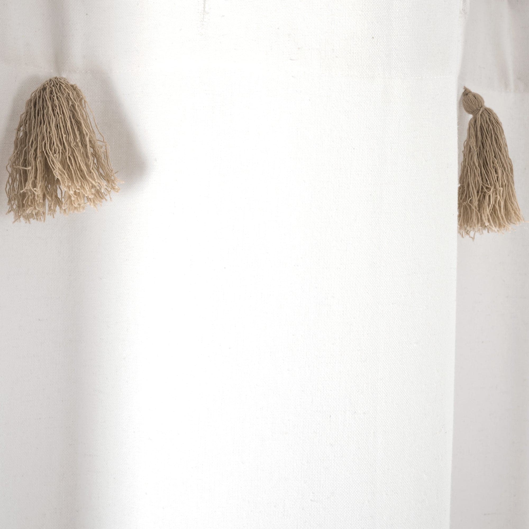 Boho Tassel Stripe Shower Curtain - Eco-Friendly Recycled Cotton Blend, Hand-Dyed Yarn, Waterproof Bathroom Decor for Boho Chic, Farmhouse or Coastal Style Homes