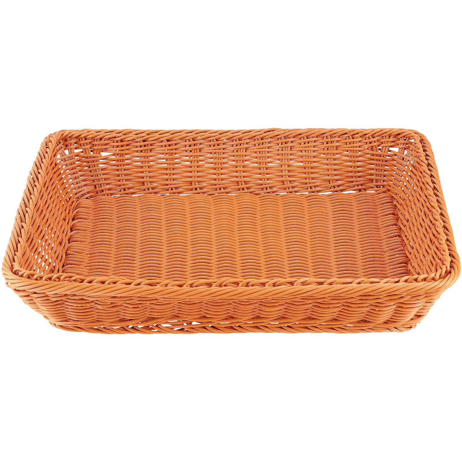 Handwoven Poly Wicker Bread Basket Set - 16