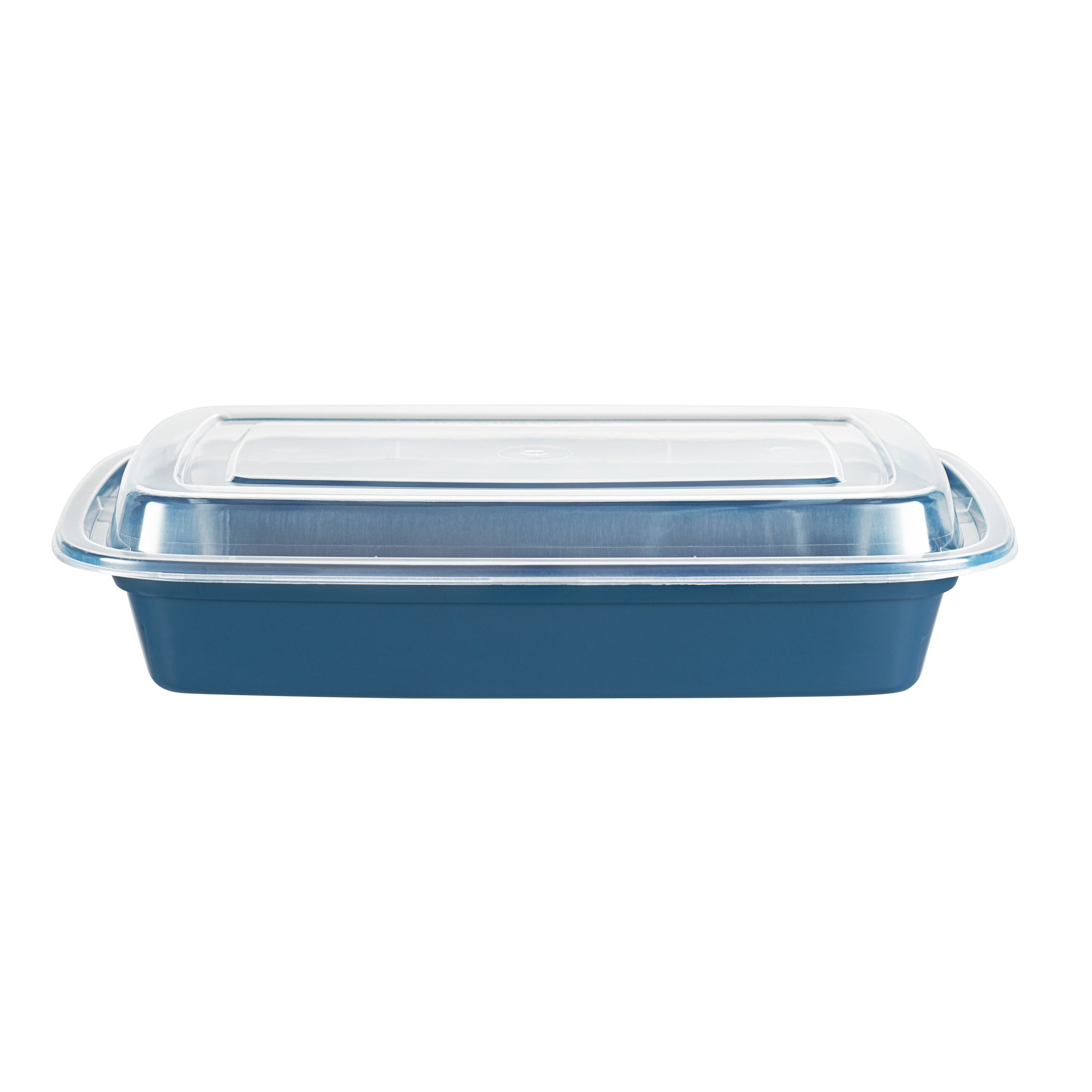 28oz Rectangle Plastic Food Storage Containers with Clear Lids - Microwave Safe To-Go Boxes (8.75