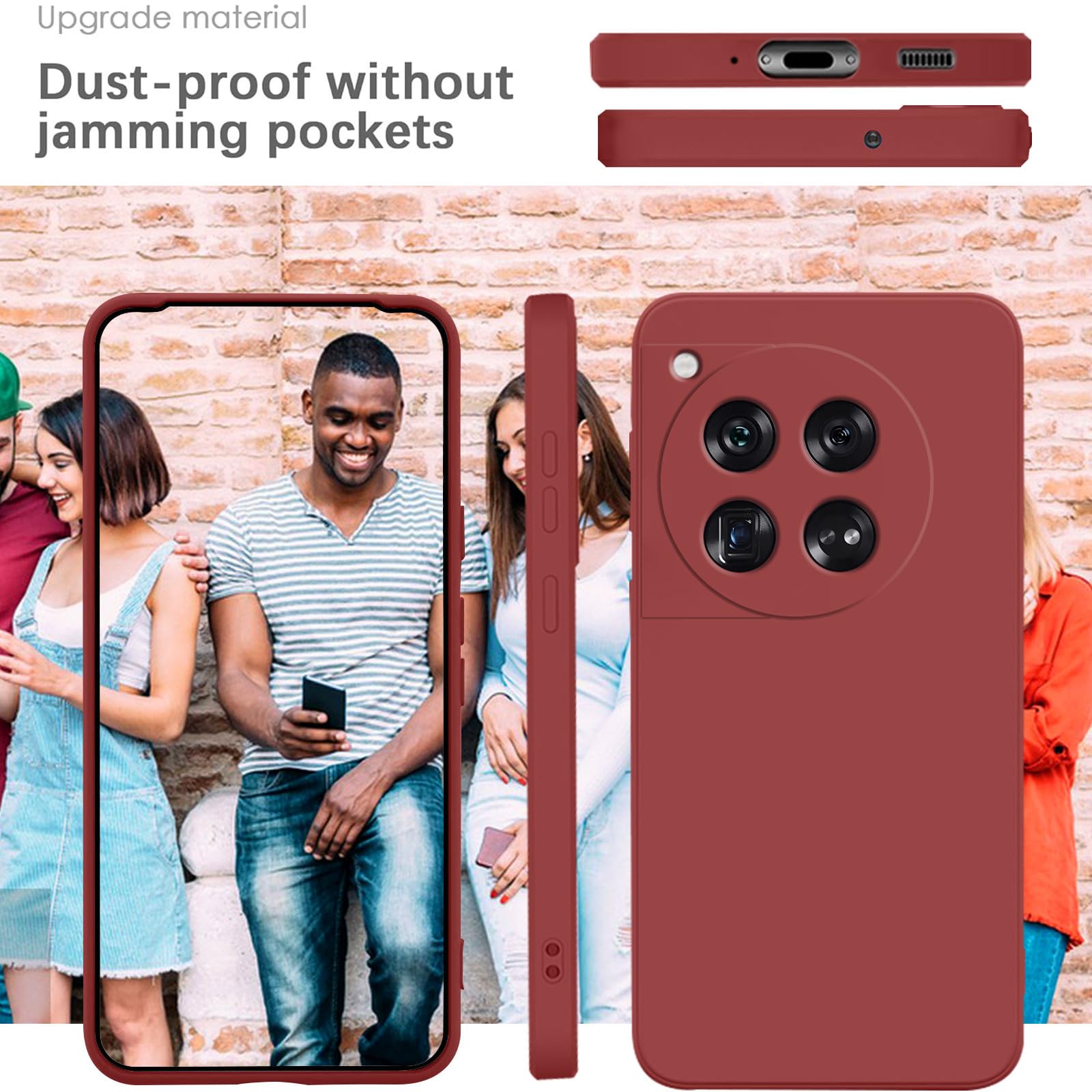 OnePlus 12 Phone Case - Premium Camellia Red Protective Cover for Shock Absorption | Perfect for Daily Use, Travel & Outdoor Activities