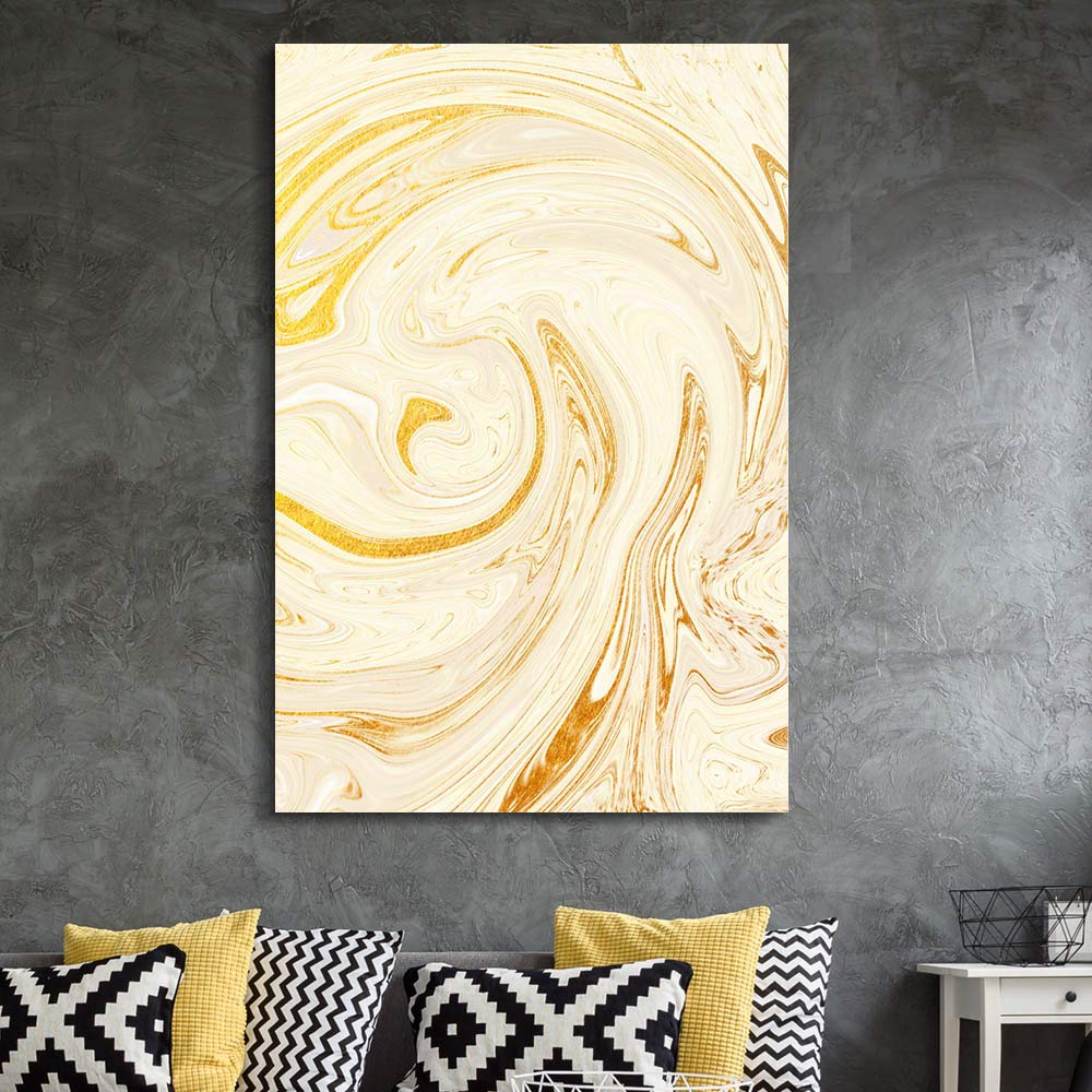 Wall26 - Abstract Golden Texture Canvas Wall Art - 16x24 Inch Giclee Print Gallery Wrap Modern Home Decor - Ready to Hang Painting for Living Room, Bedroom & Office