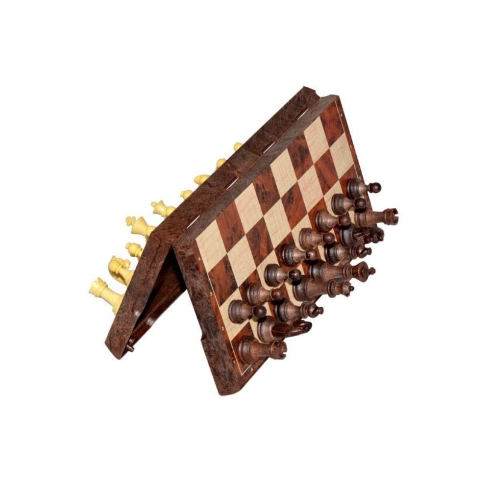 Premium Handmade Wooden Chess Set with Foldable Board - Complete 32-Piece Set for Brain Stimulation & Mental Exercise | Perfect for Home, Office, Travel & Gifts