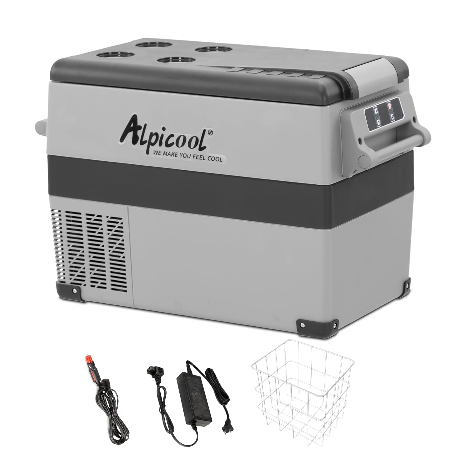 Alpicool CF45 12V Portable Car Refrigerator Freezer - 42 Quart (40L) Fast Cooling, Dual Power (12/24V DC & 100-240V AC), Temperature Range -4°F to 68°F - Perfect for Camping, RV, Truck & Outdoor Adventures