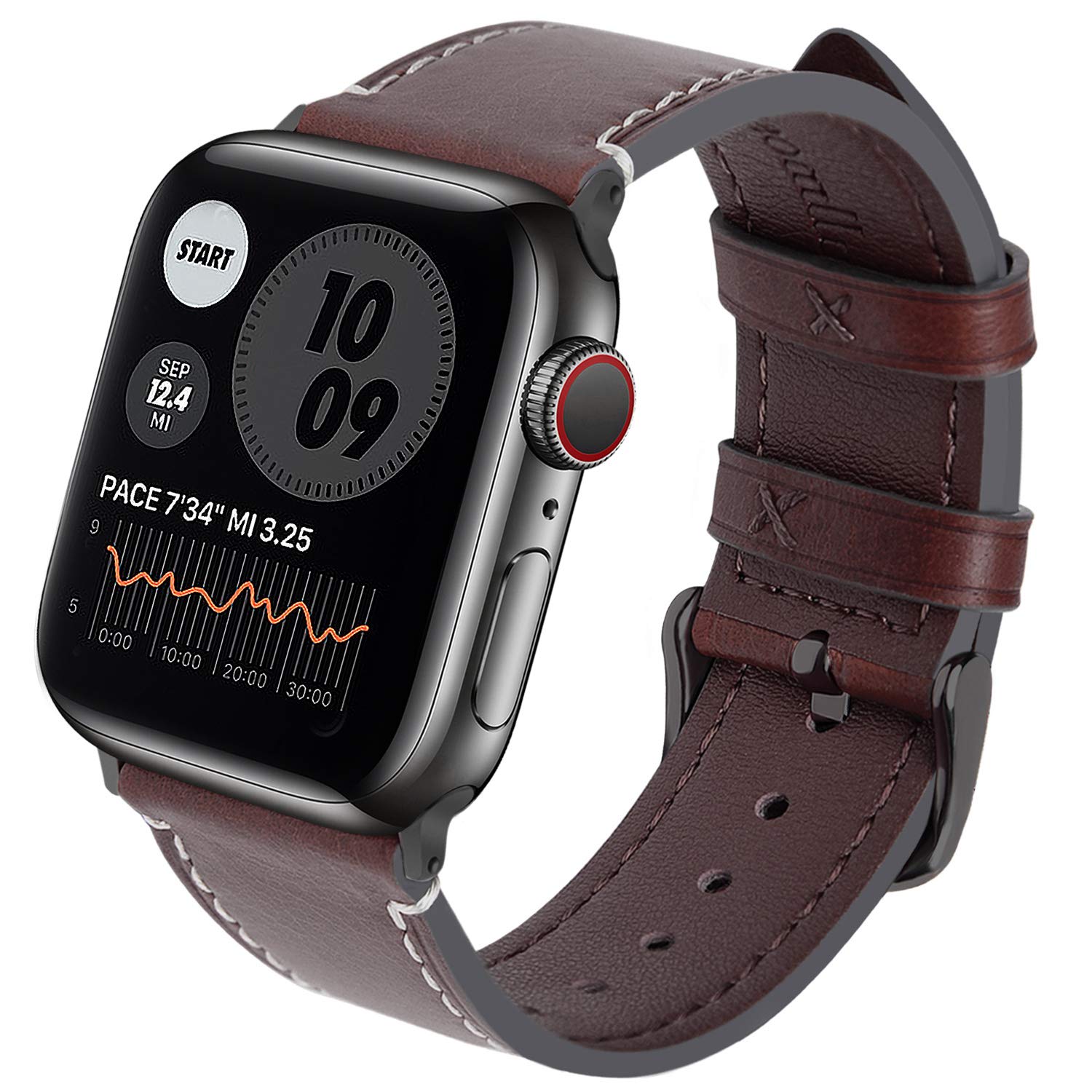 Premium Fullmosa Leather Watch Bands for Apple Watch 40mm 41mm 44mm 45mm - Compatible with Series 7/6/SE/5/4 - Vintage Quick Release Strap for Men & Women - Perfect for Business, Casual & Everyday Wear