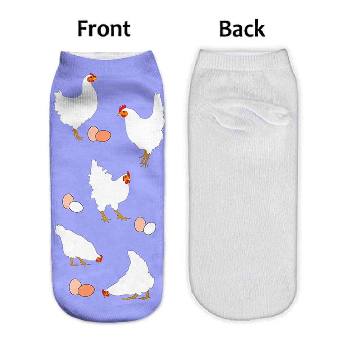 Benefeet Women's Funny Crazy Sloth & Unicorn Ankle Socks - 3D Printed Novelty Low Cut Socks for Girls - Perfect Gift for Birthday, Christmas & Casual Wear