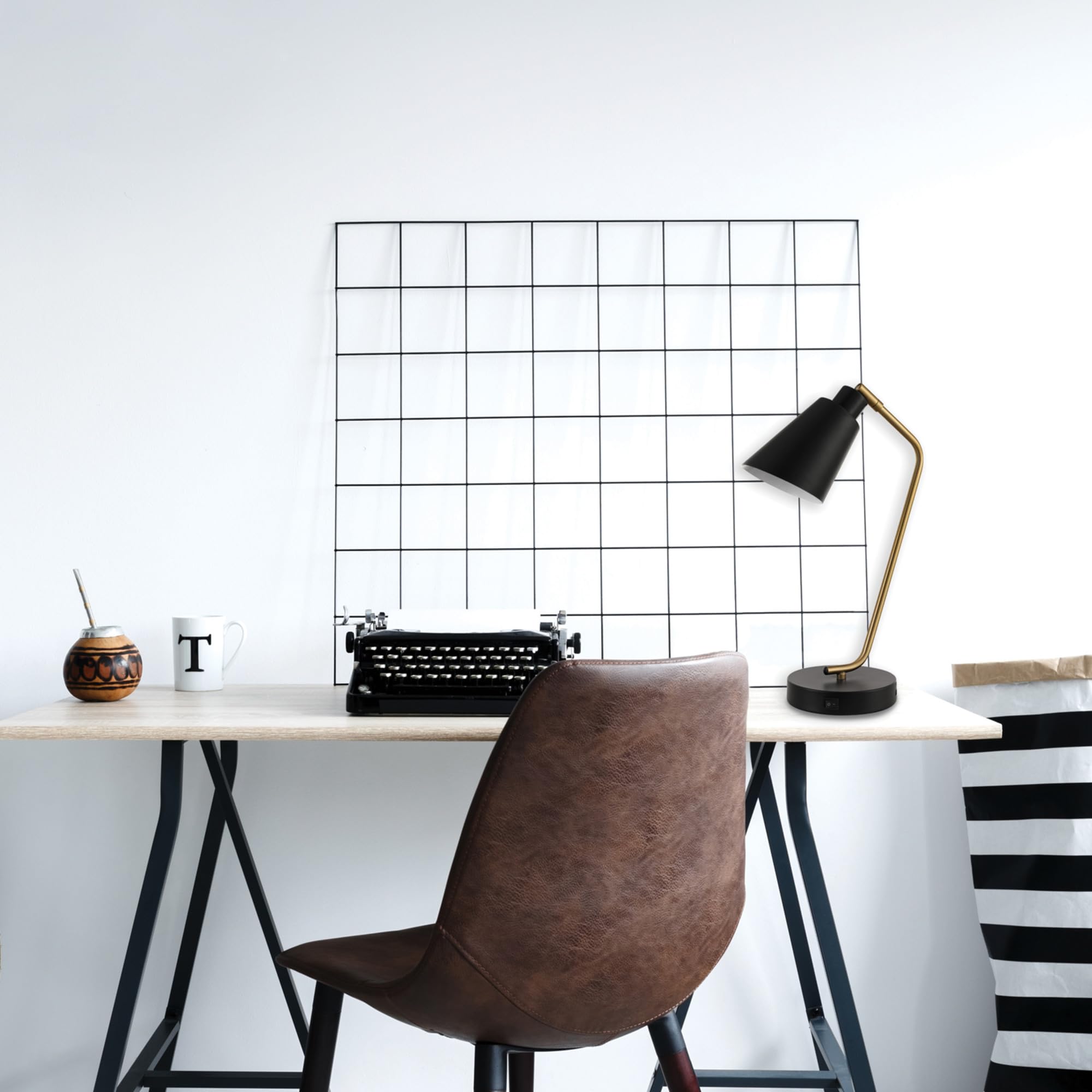Globe Electric 52095 Belmont Desk Lamp - Adjustable LED Office Lamp with USB Port, Perfect for Home Office, Study, and Reading