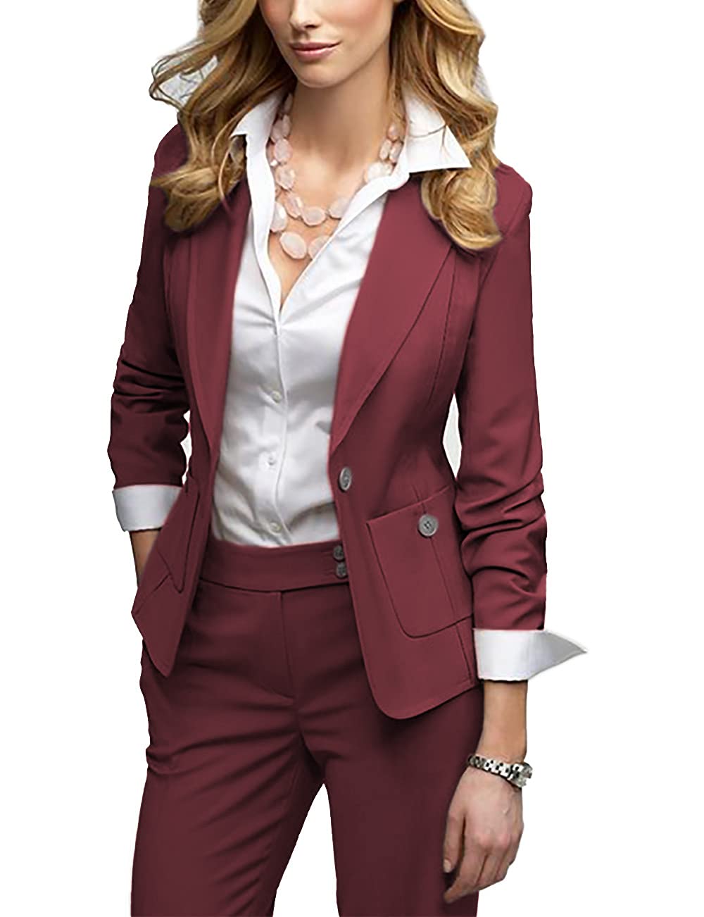 Women's 2-Piece Suit Set - Professional Blazer & Pants Outfit for Business, Office, Wedding & Formal Events | Elegant Work Attire & Party Wear