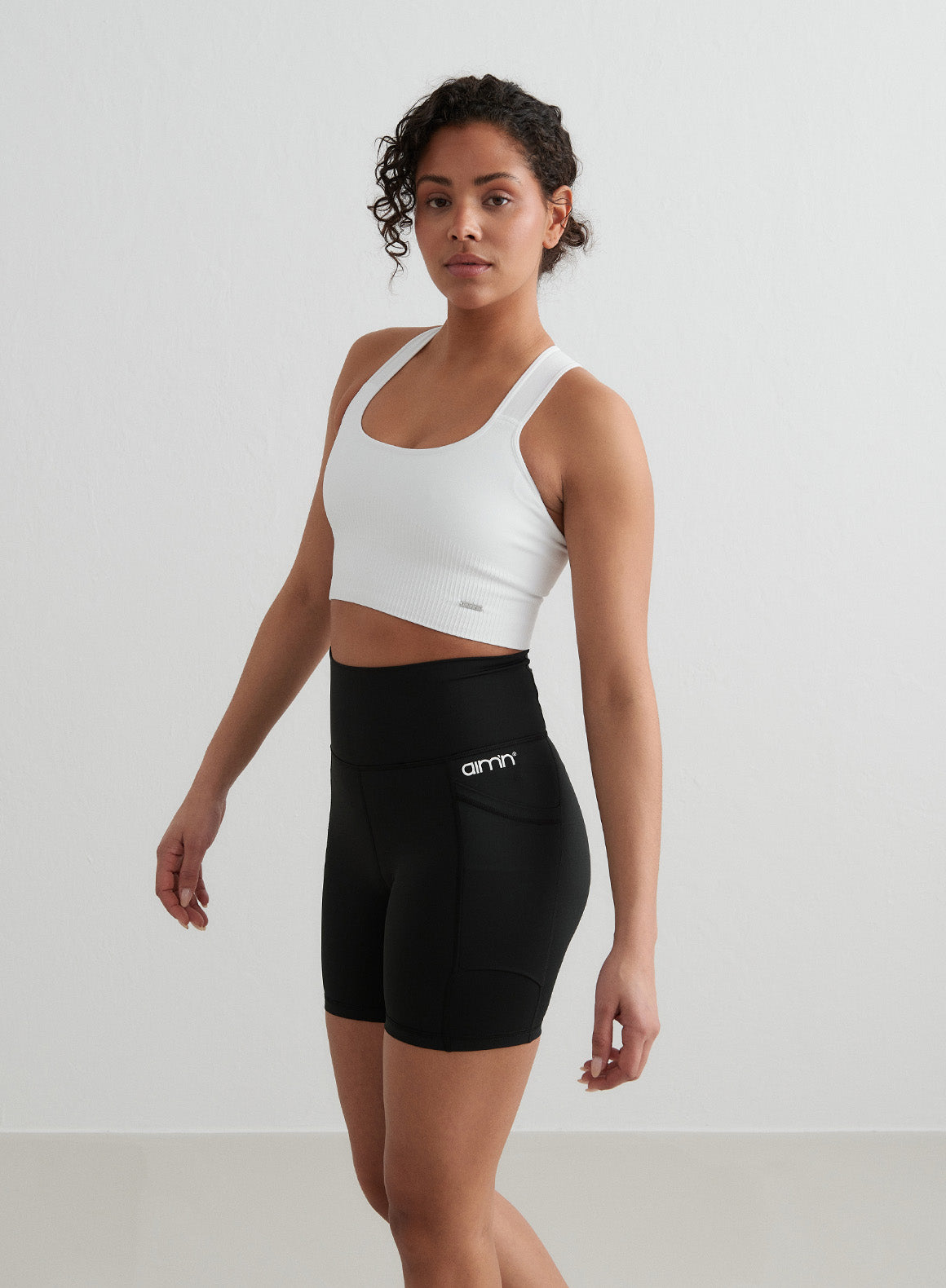 High Waist Double Pocket Midi Biker Shorts for Women - Yoga, Running, Gym & Casual Wear - Stretchy Workout Shorts with Side Pockets